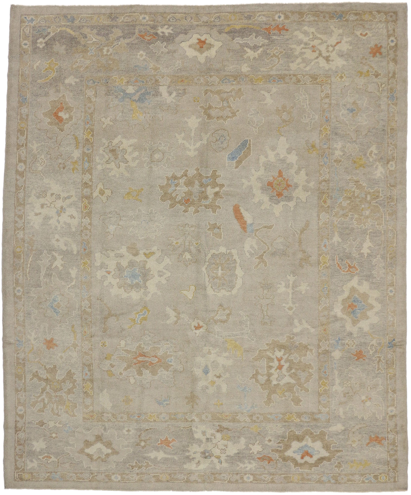 10 x 12 Earth-Tone Turkish Oushak Rug 52359