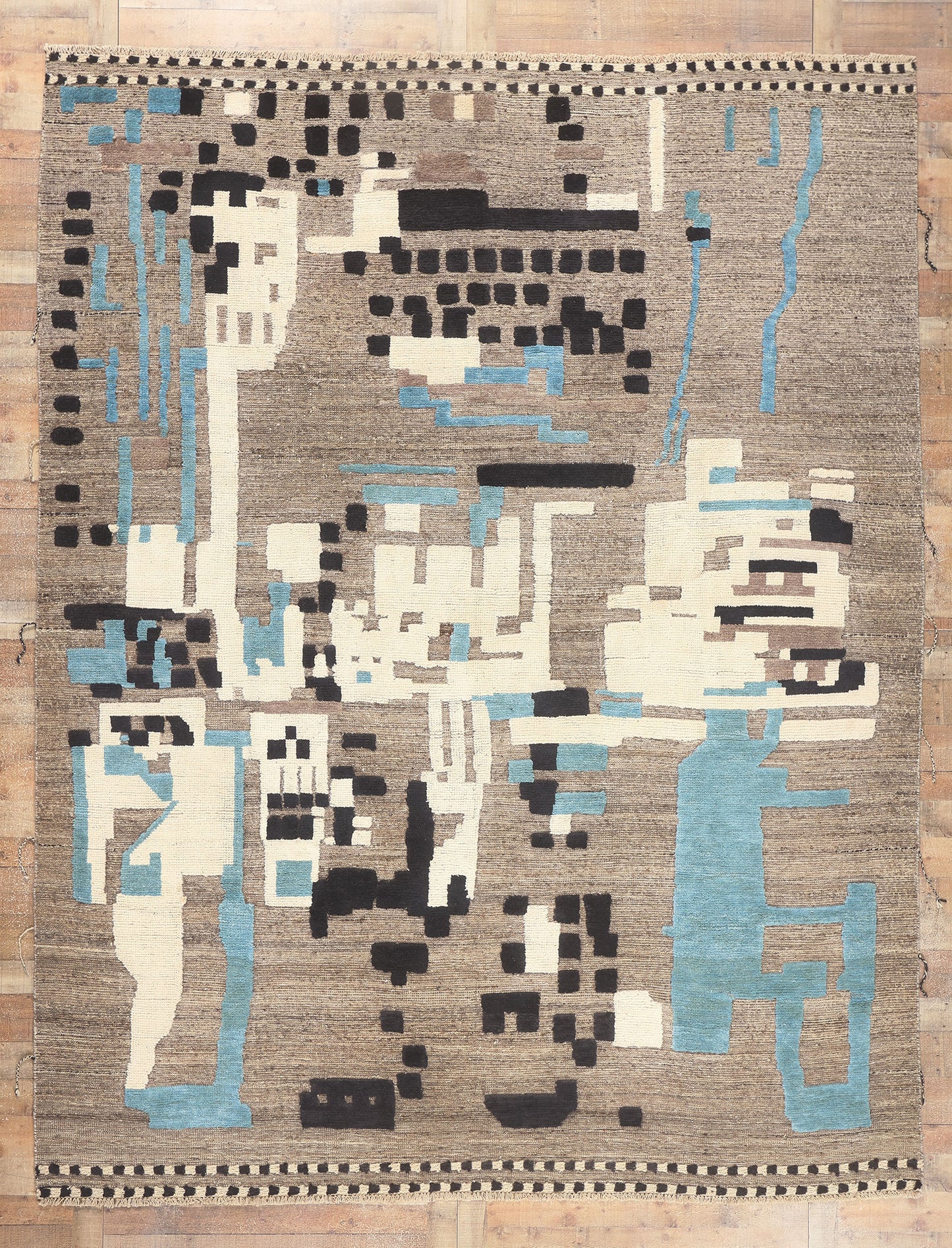 10 x 13 Modern Moroccan High-Low Rug 81007
