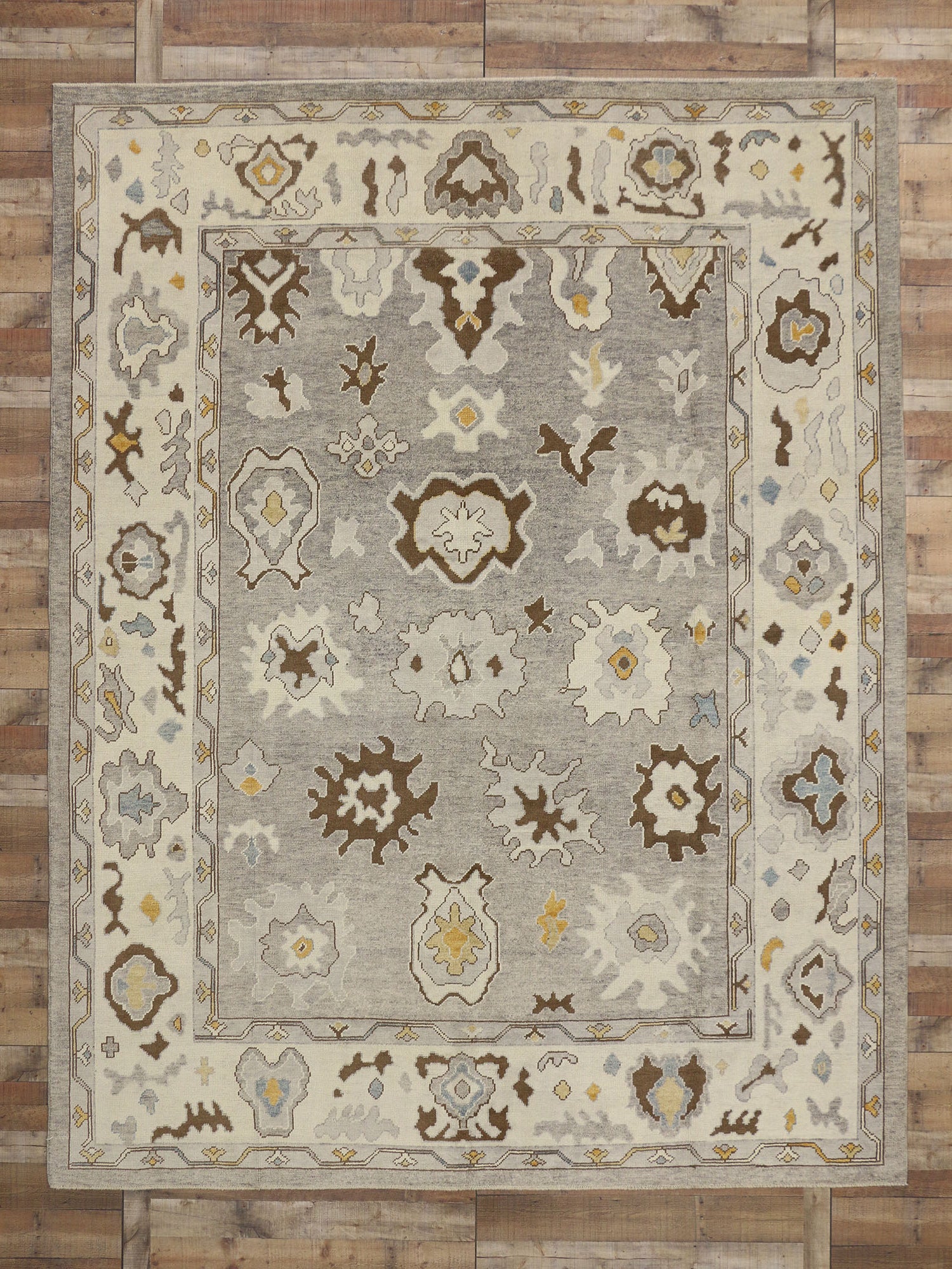 10 x 13 Earth-Tone Turkish Oushak Rug 52360