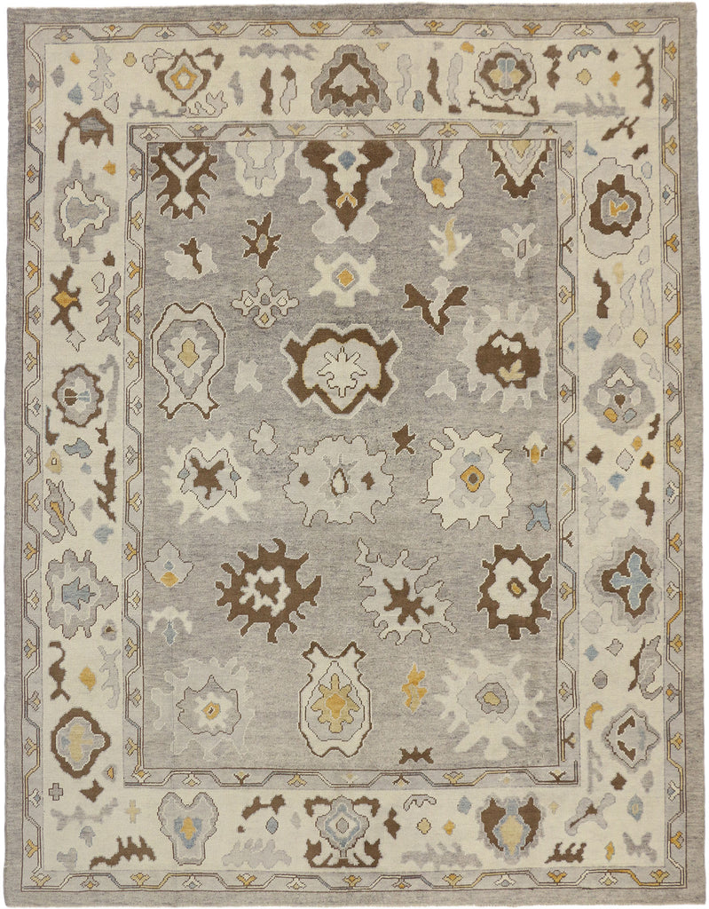 10 x 13 Earth-Tone Turkish Oushak Rug 52360