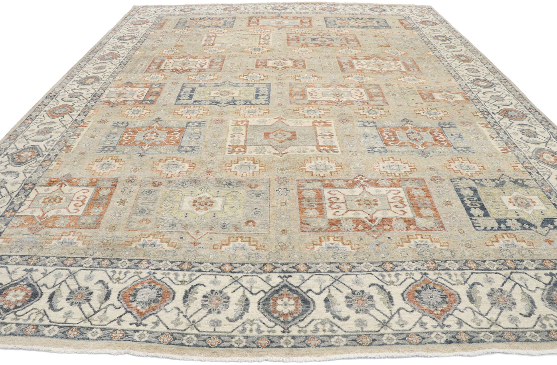 10 x 13 Vintage-Inspired Oushak Rug 30630