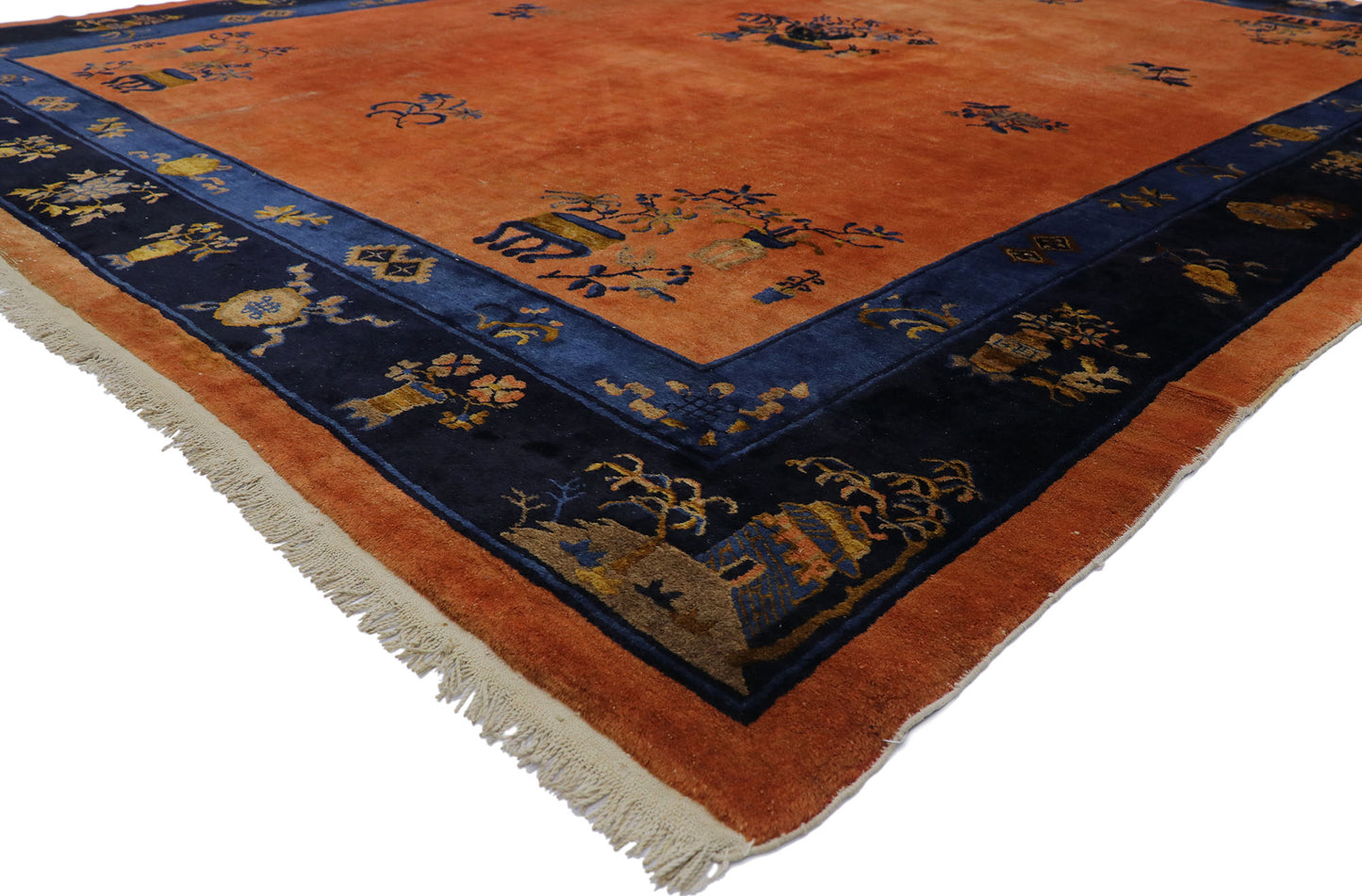 10 x 13 Distressed Antique Chinese Rug 78129