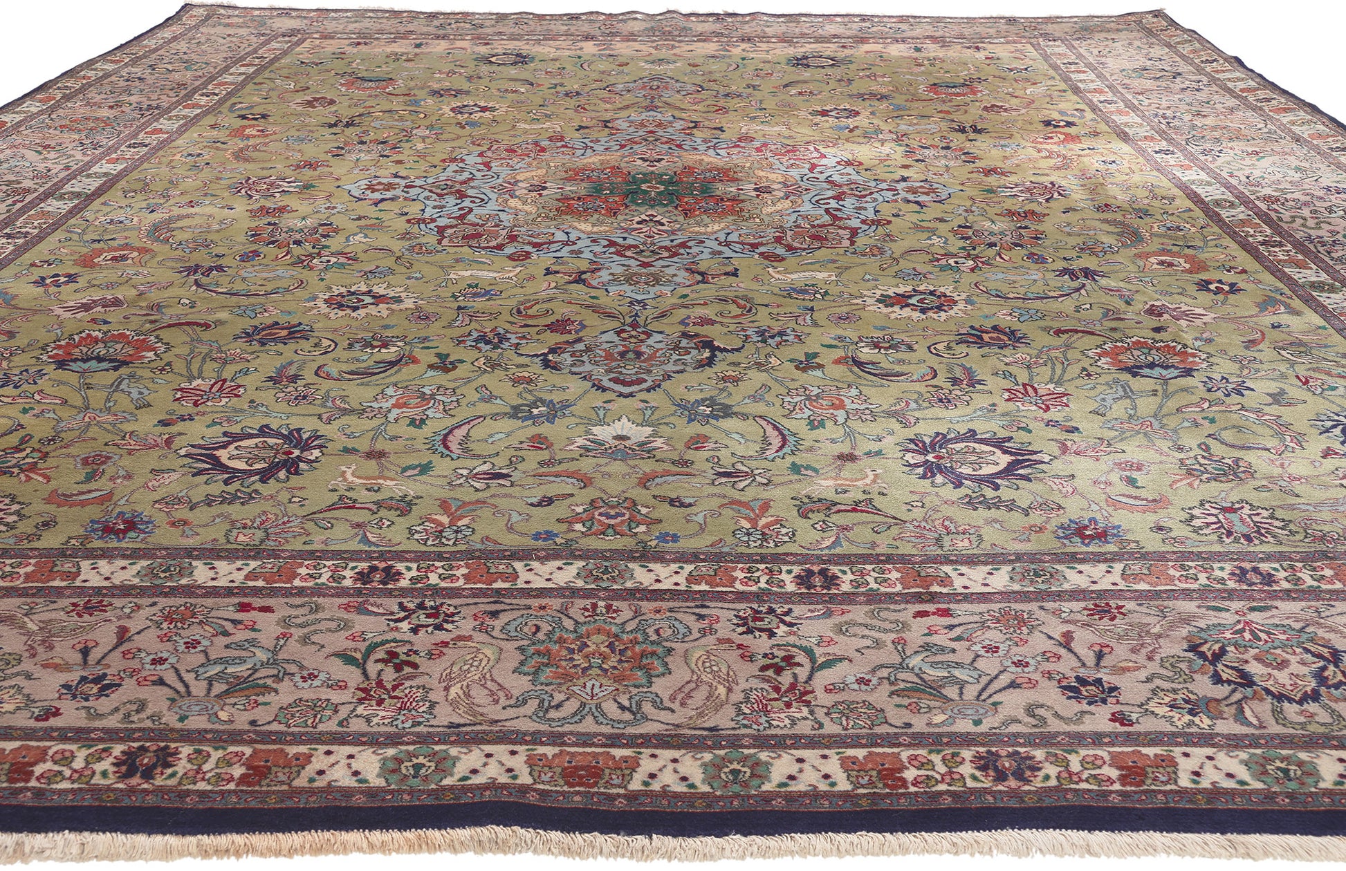 10 x 13 Vintage Persian Tabriz Rug 53864