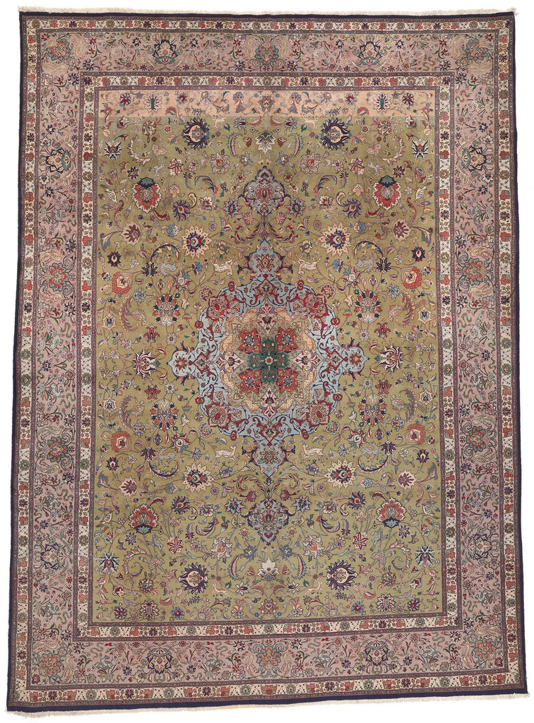 10 x 13 Vintage Persian Tabriz Rug 53864