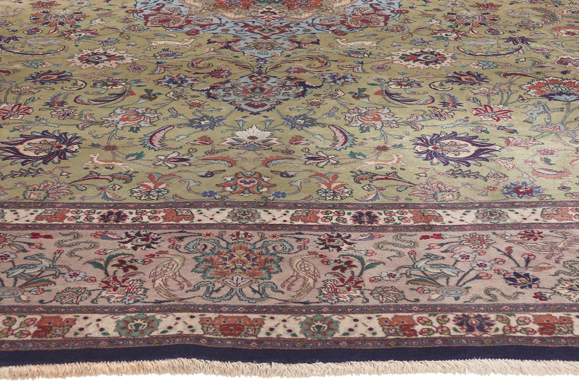 10 x 13 Vintage Persian Tabriz Rug 53864