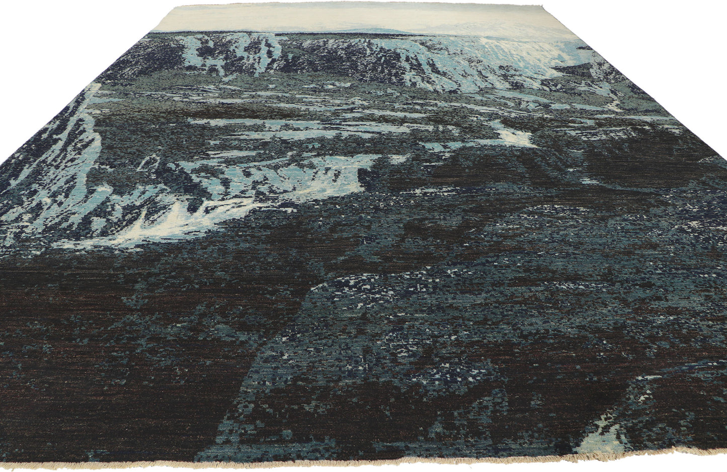 10 x 14 Mountain Landscape Abstract Rug 80752