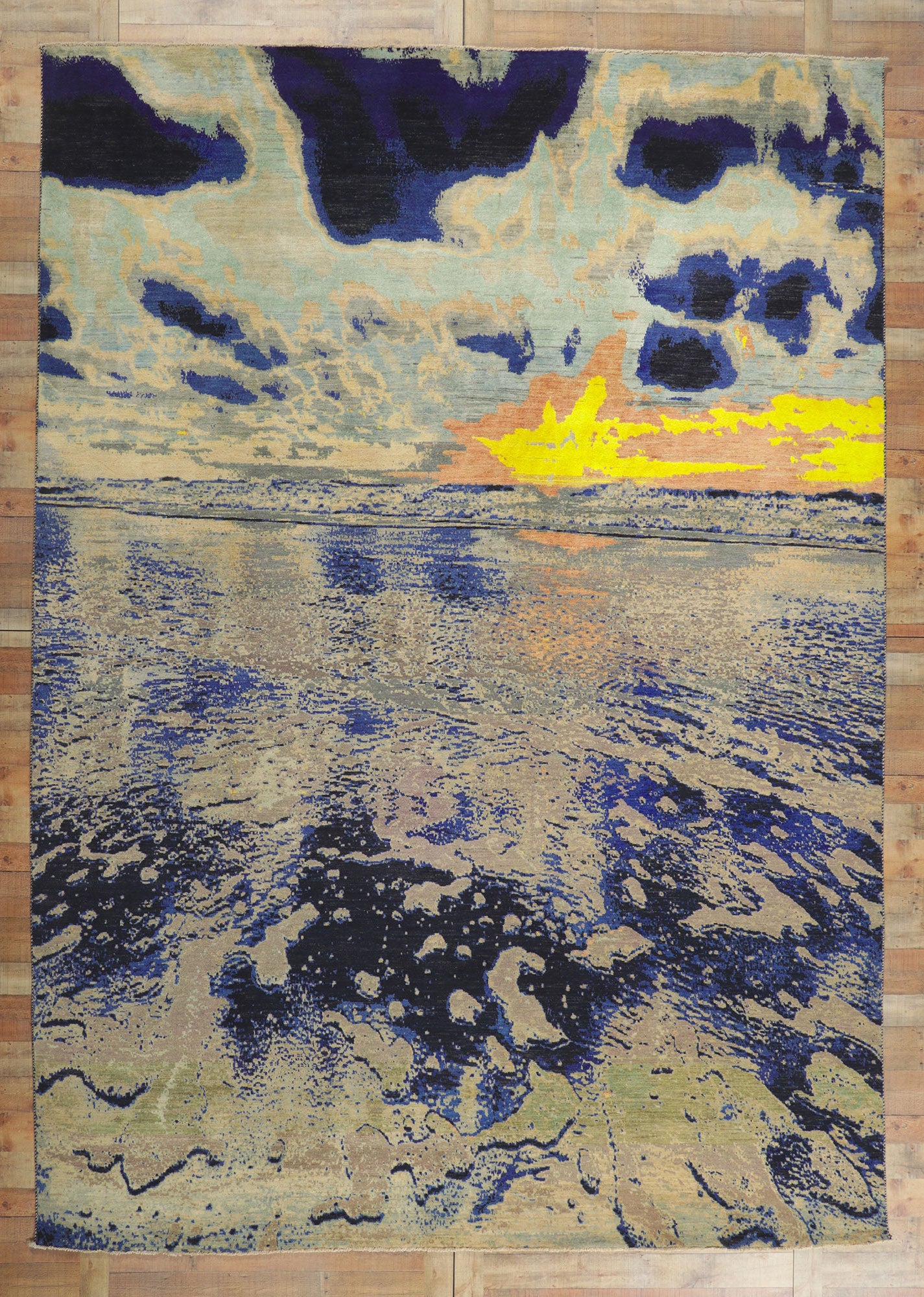 10 x 14 Contemporary Seascape Area Rug 80753