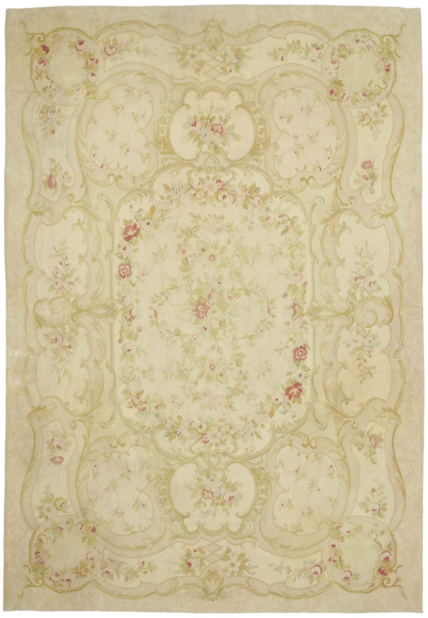 10 x 14 Vintage French Aubusson Rug 78082