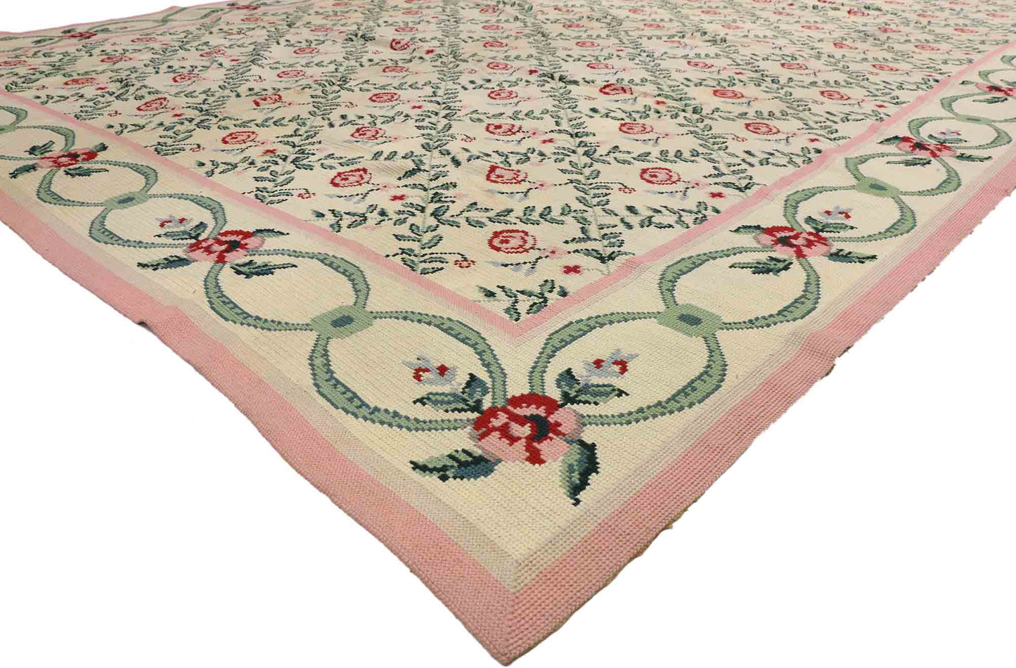 10 x 14 Vintage Chinese Needlepoint Rug 77205