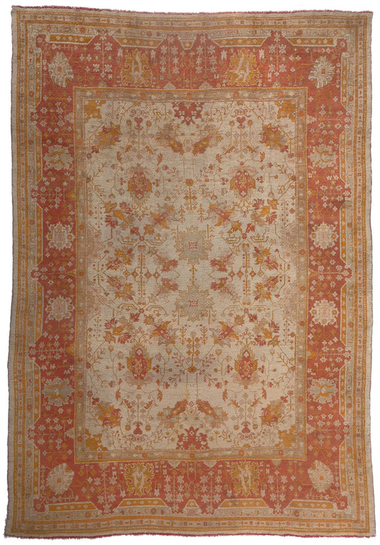 10 x 15 Antique Turkish Oushak Rug 78608