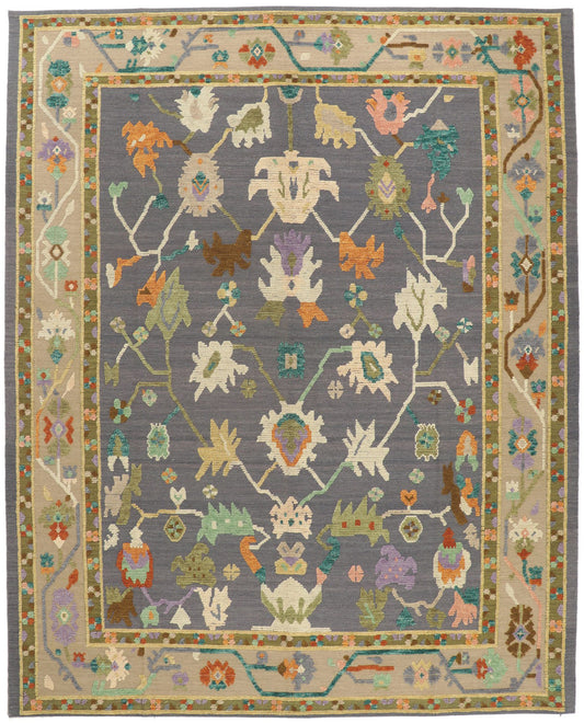 11 x 13 Modern Oushak High-Low Rug 30390