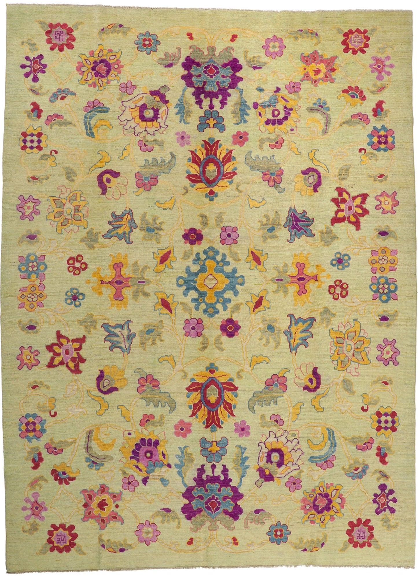 11 x 14 Colorful Turkish Oushak Rug 60658