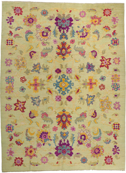 11 x 14 Colorful Turkish Oushak Rug 60658