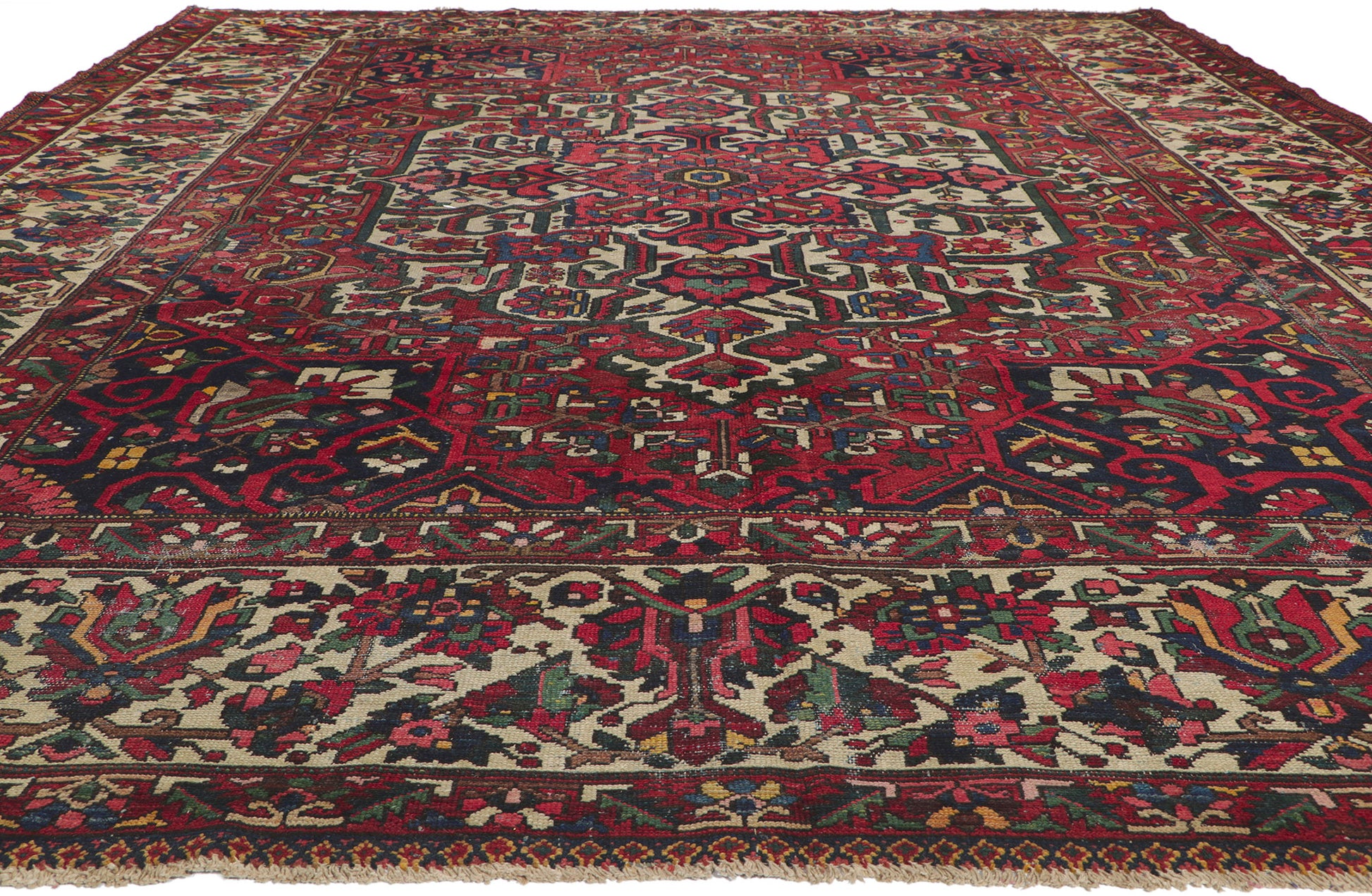 11 x 14 Antique Persian Bakhtiari Rug 61194