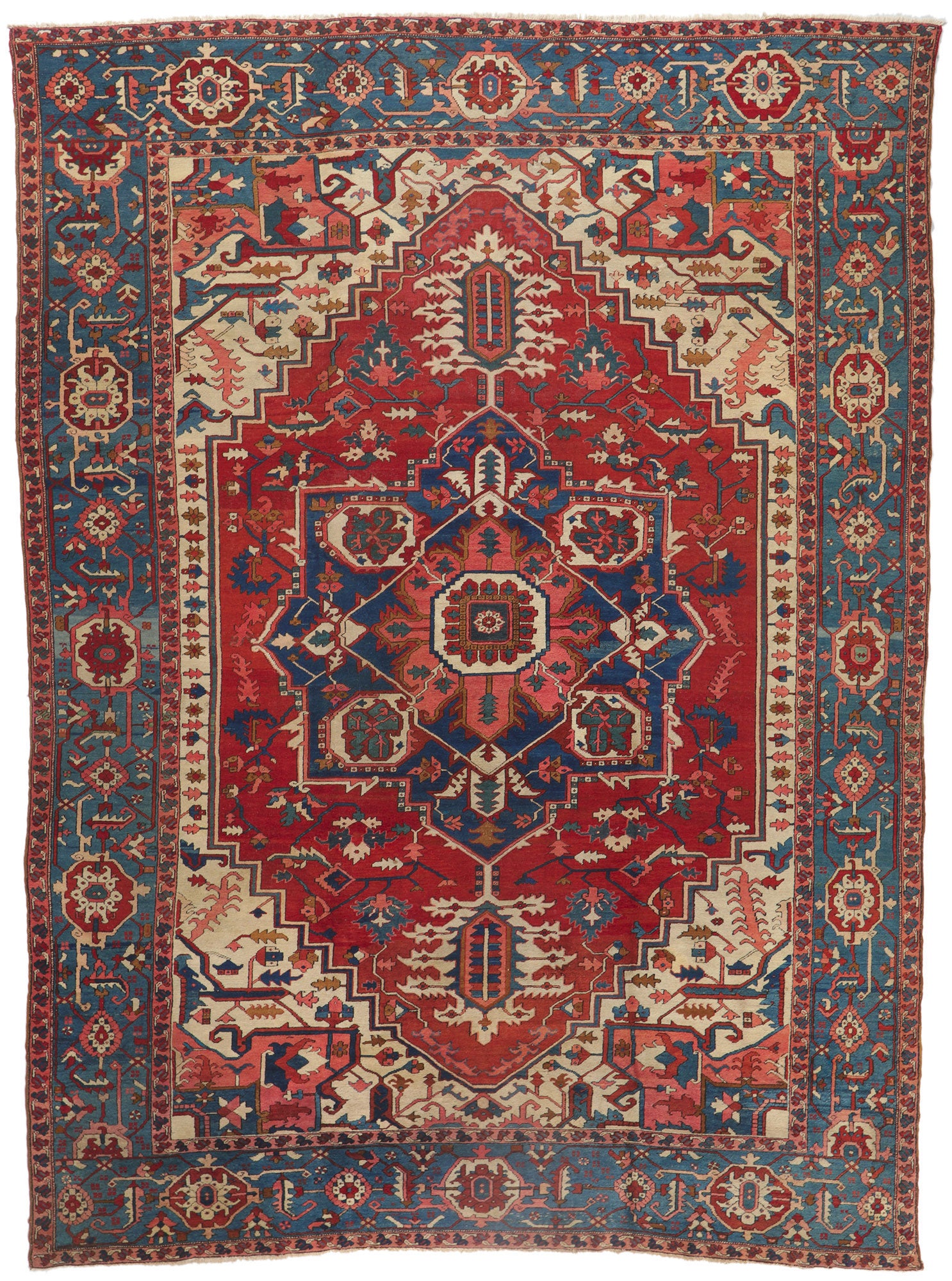 11 x 15 Antique Persian Serapi Rug 78331