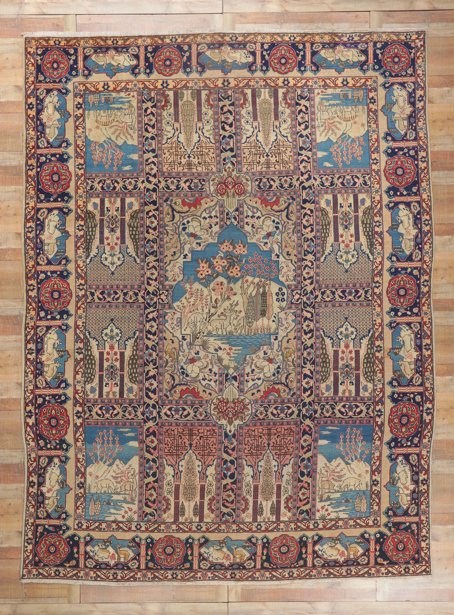 11 x 15 Antique Persian Tabriz Rug 61212