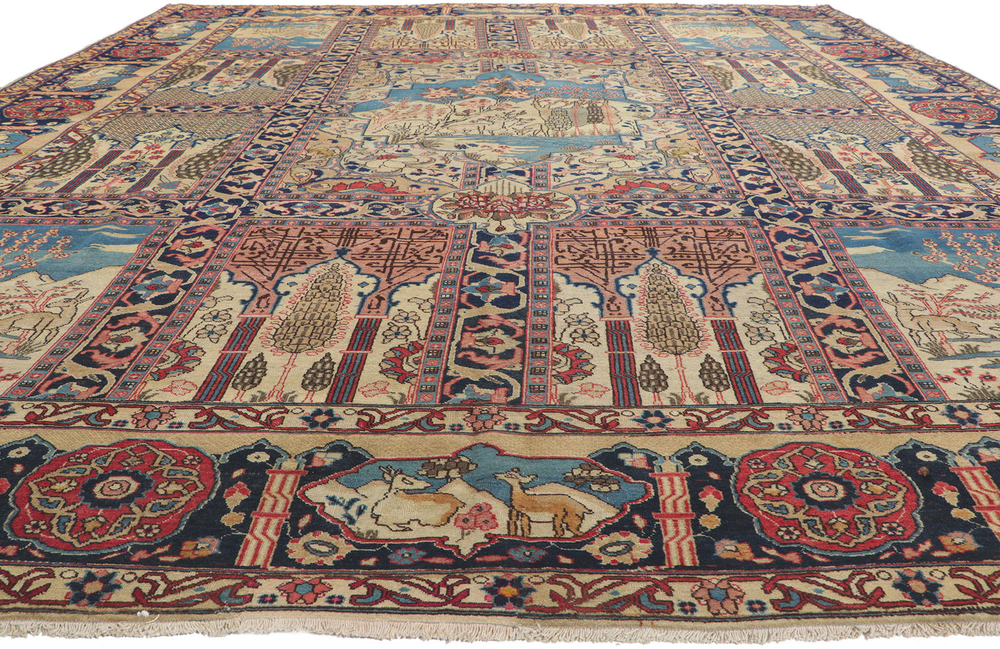 11 x 15 Antique Persian Tabriz Rug 61212
