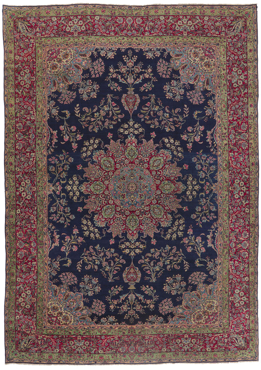 11 x 16 Vintage Persian Kerman Rug 78336