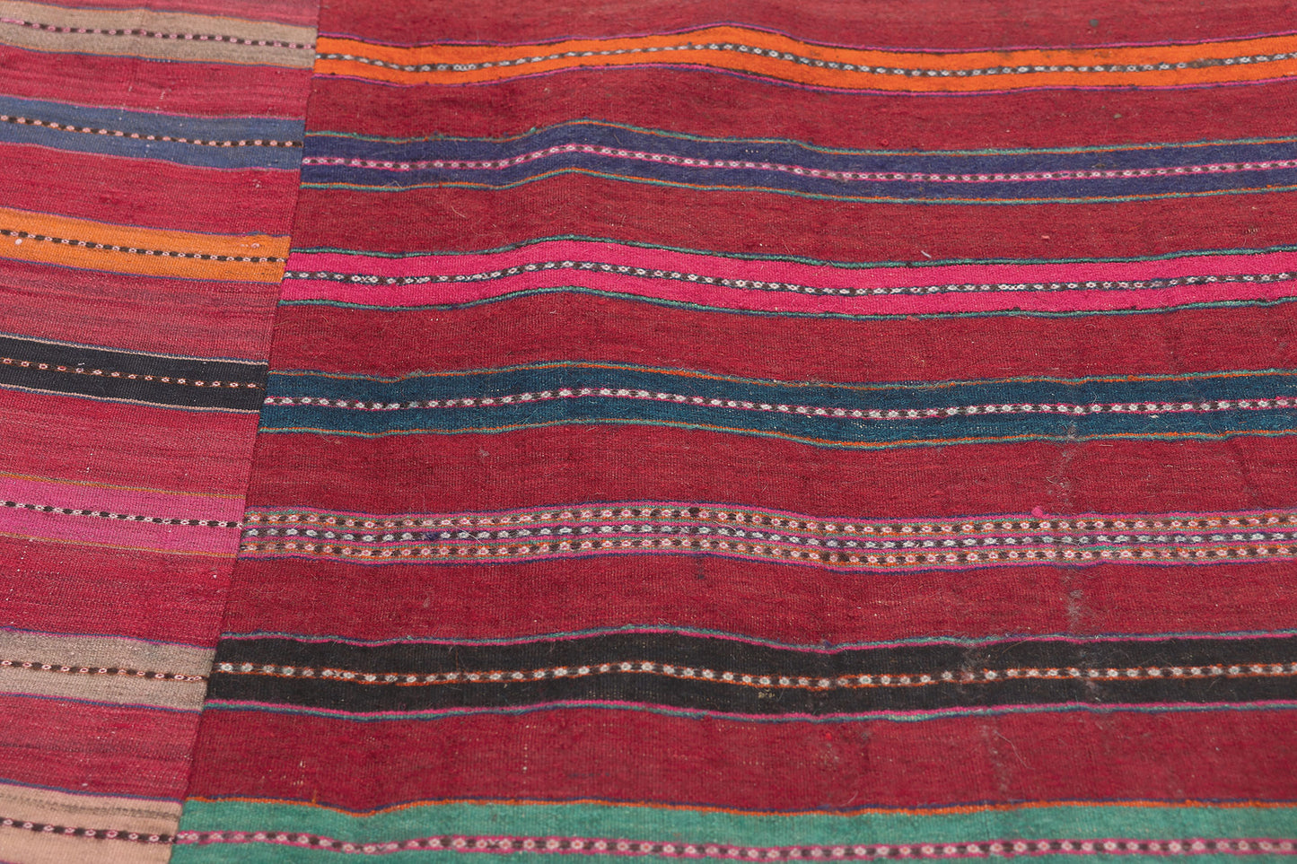 11 x 13 Vintage Turkish Striped Kilim Rug 60639