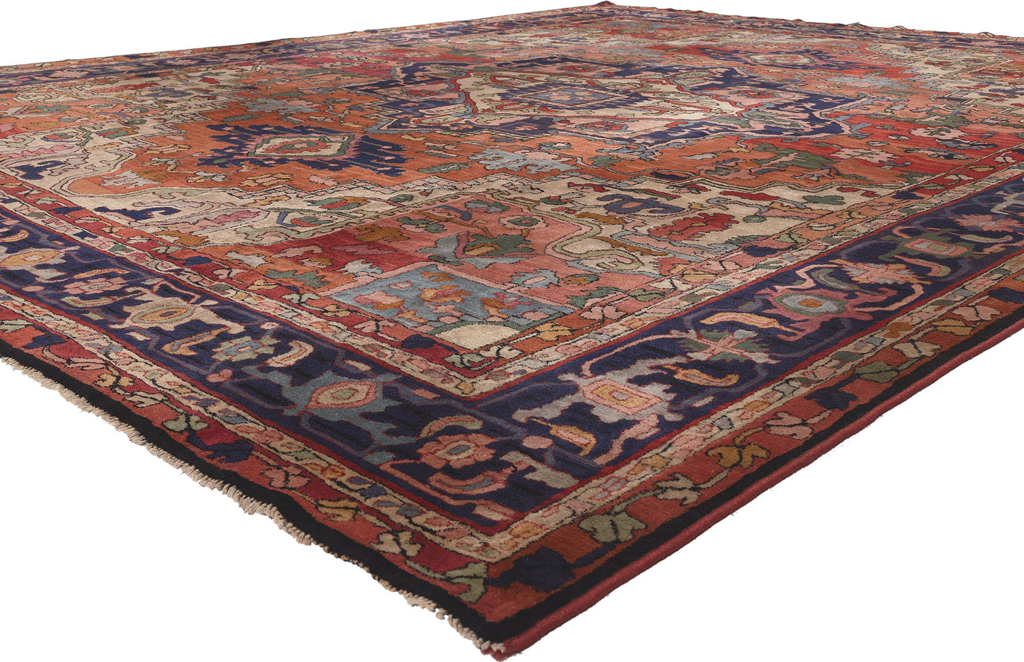 11 x 14 Antique European Hooked Rug 78606