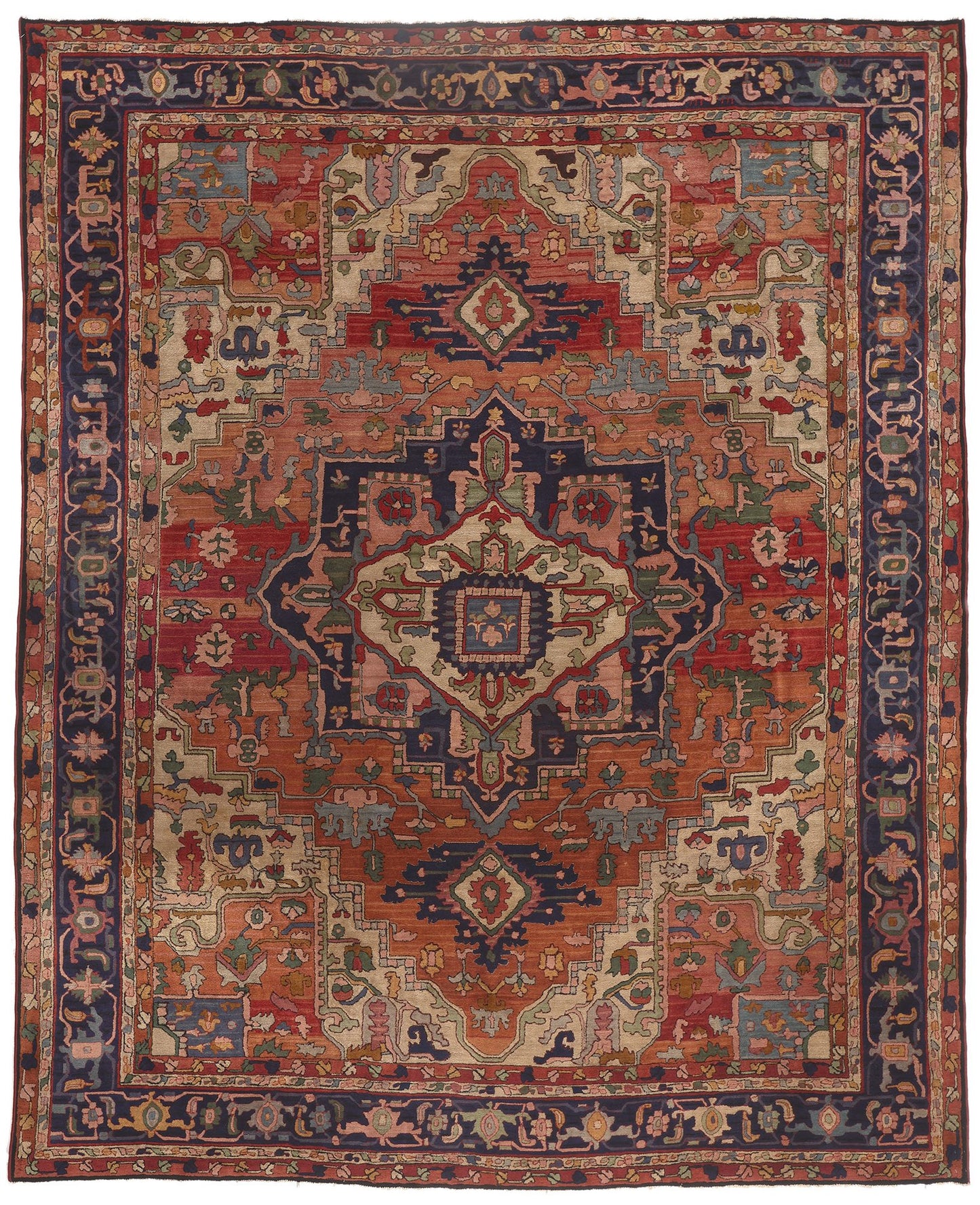 11 x 14 Antique European Hooked Rug 78606