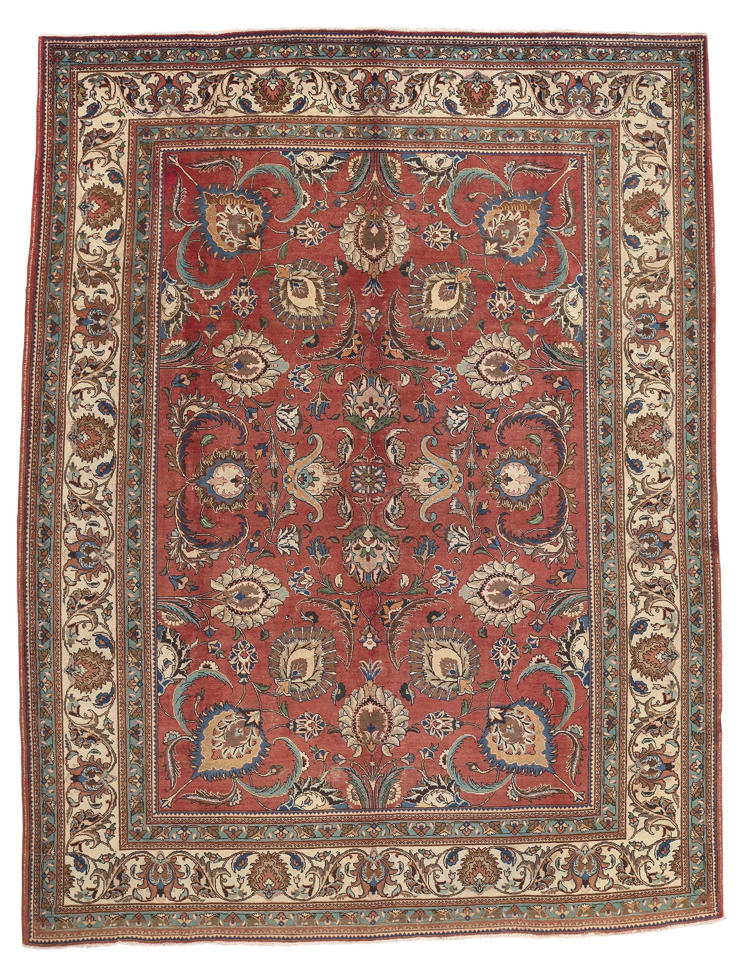 11 x 14 Vintage Persian Tabriz Rug 78590