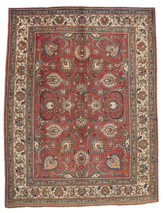 11 x 14 Vintage Persian Tabriz Rug 78590