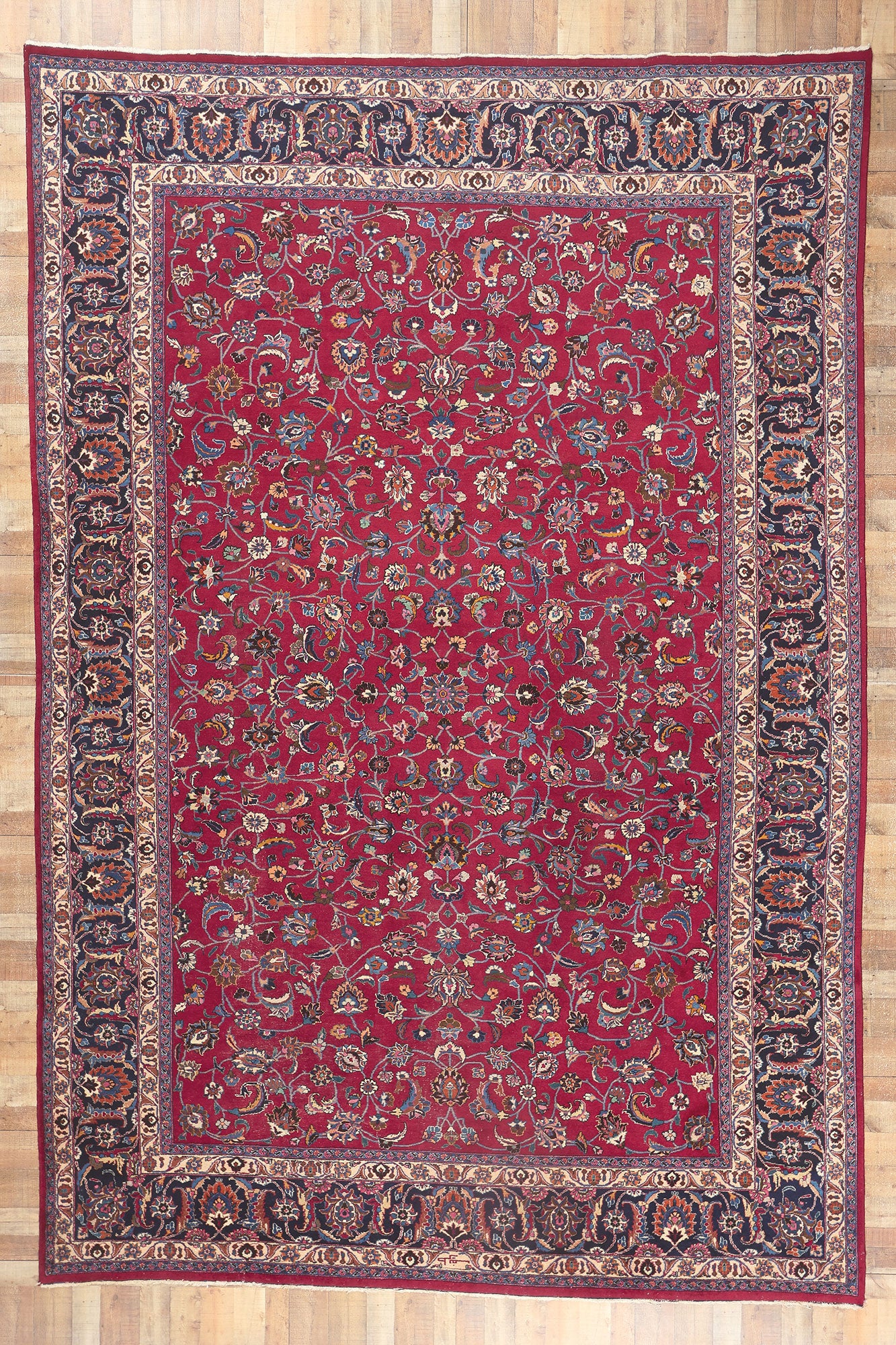 11 x 17 Antique Persian Mashhad Rug 78568