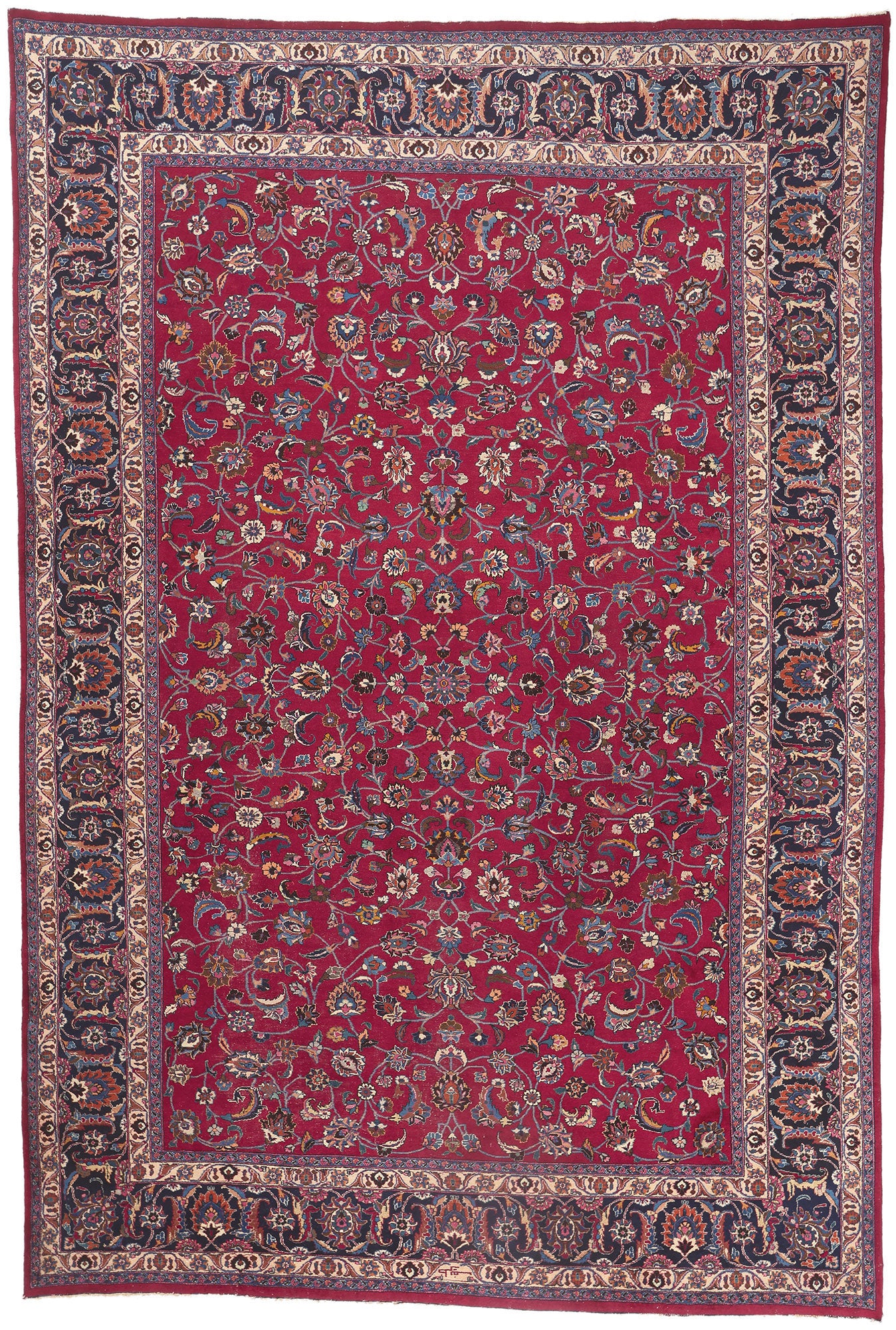 11 x 17 Antique Persian Mashhad Rug 78568