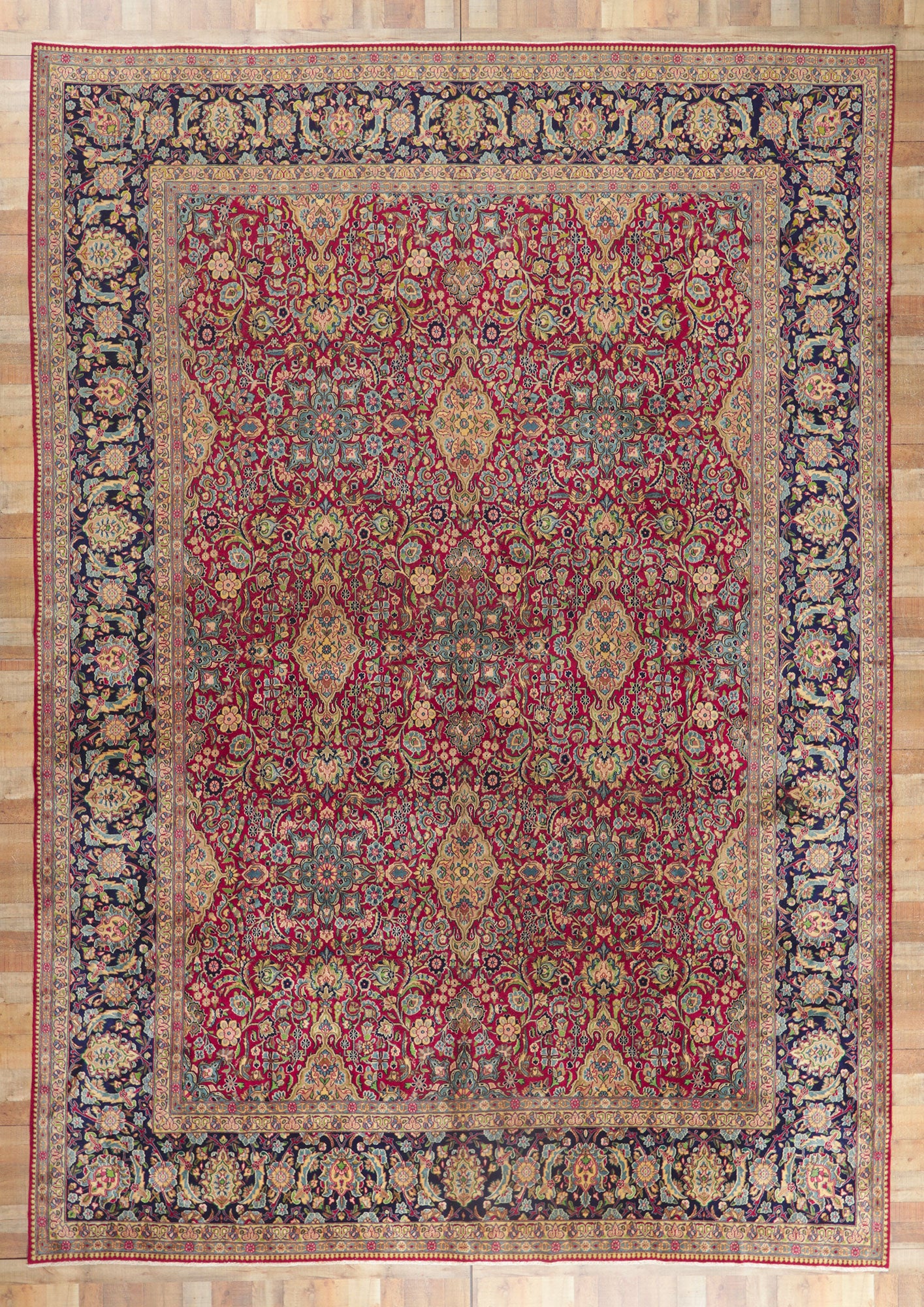12 x 16 Vintage Persian Kerman Rug 61193