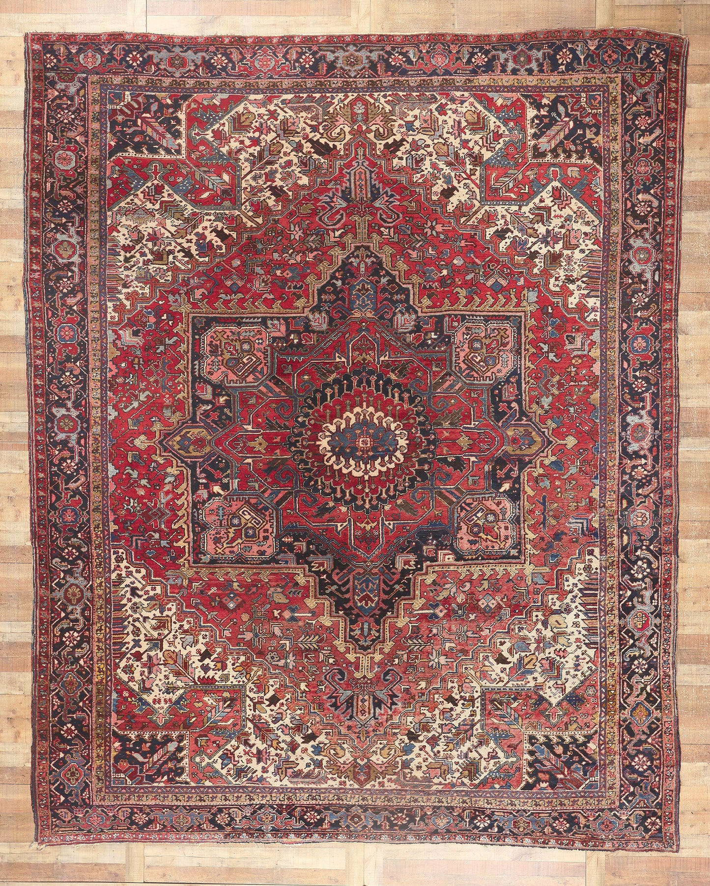 12 x 15 Antique Persian Heriz Rug 78540