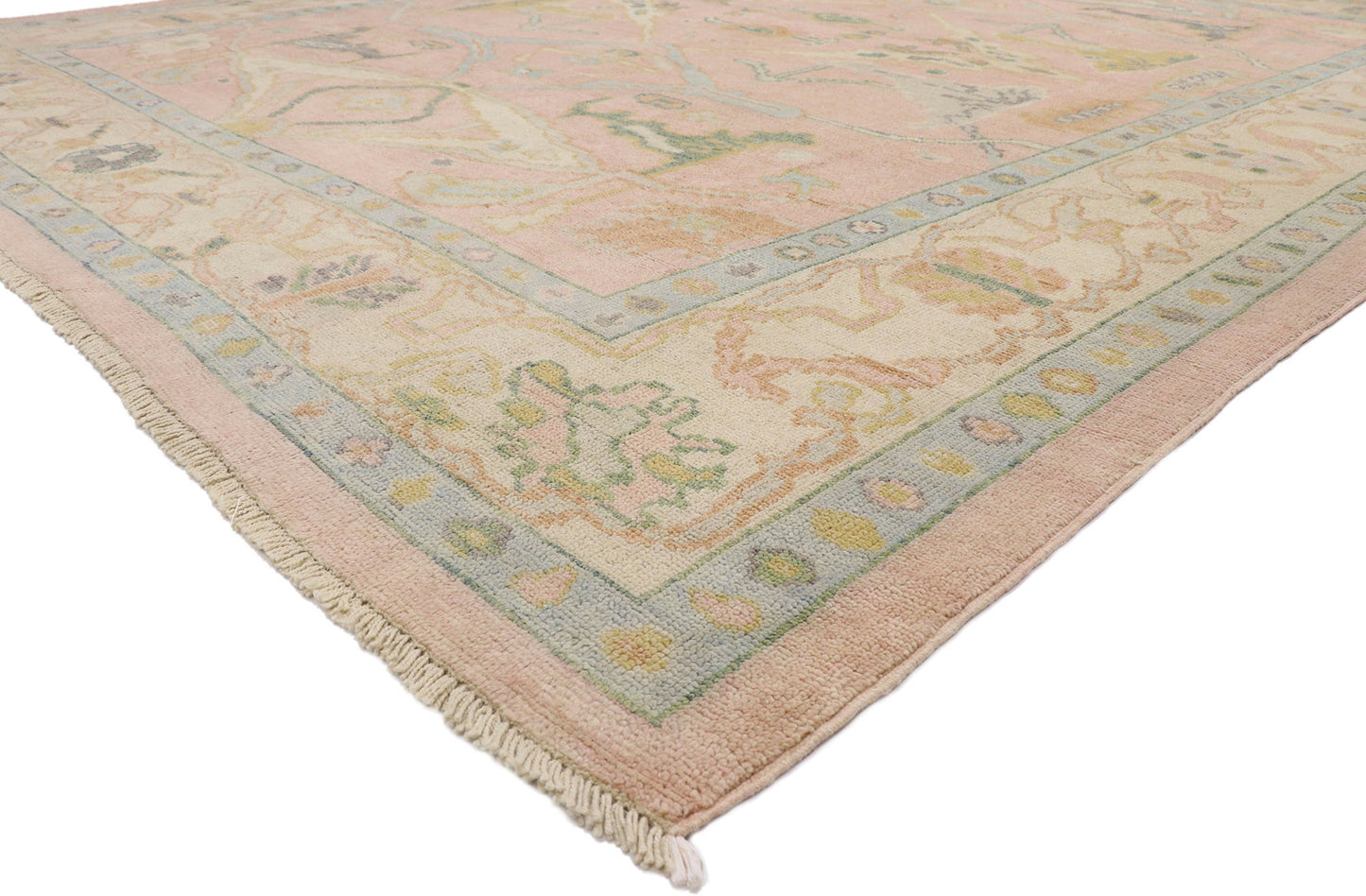 12 x 15 Pastel Pink Oushak Rug 80672