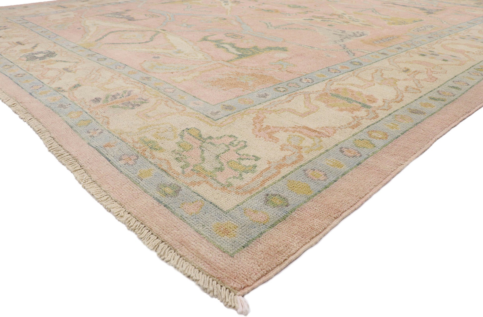 12 x 15 Pastel Pink Oushak Rug 80672