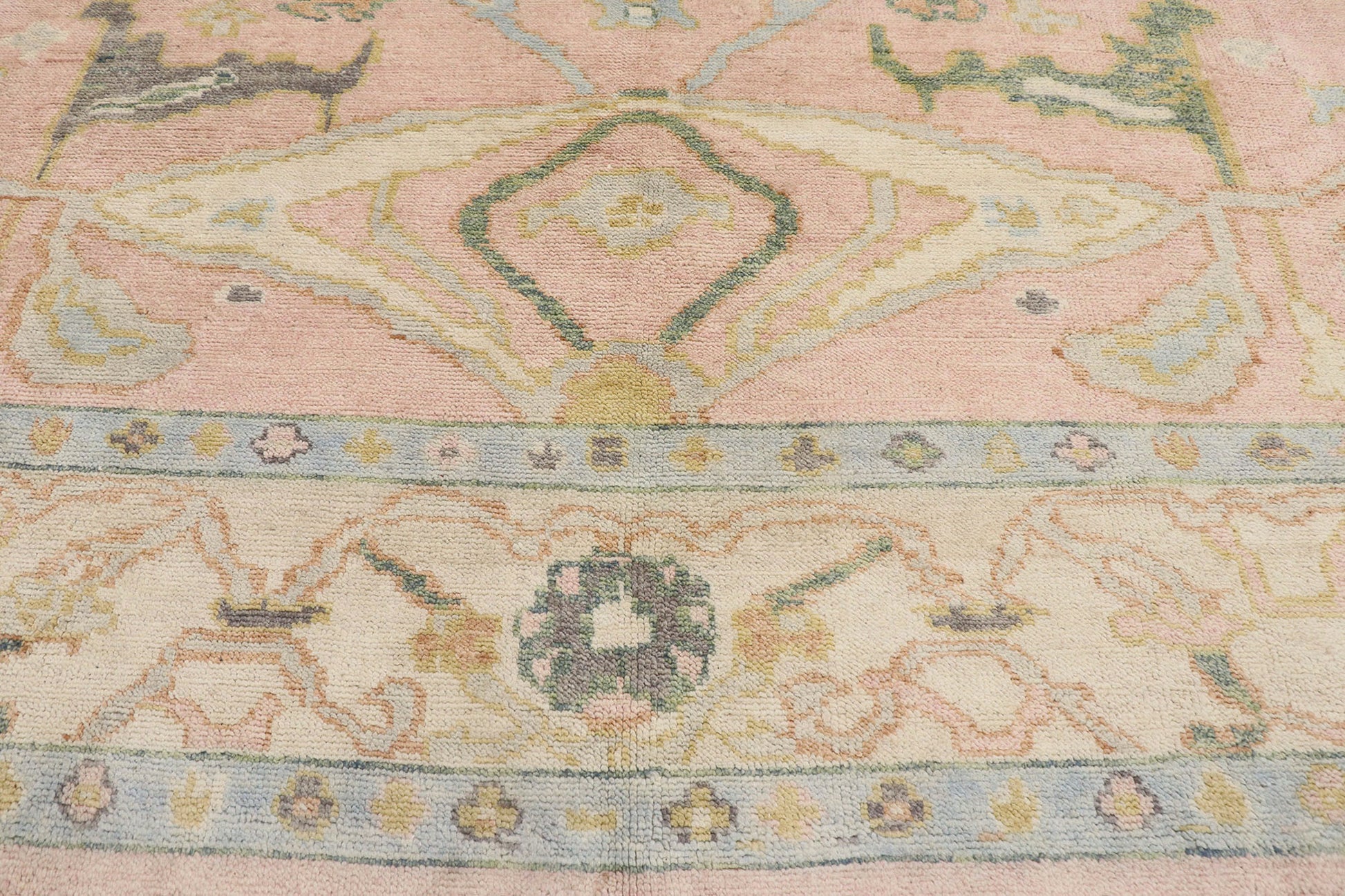 12 x 15 Pastel Pink Oushak Rug 80672