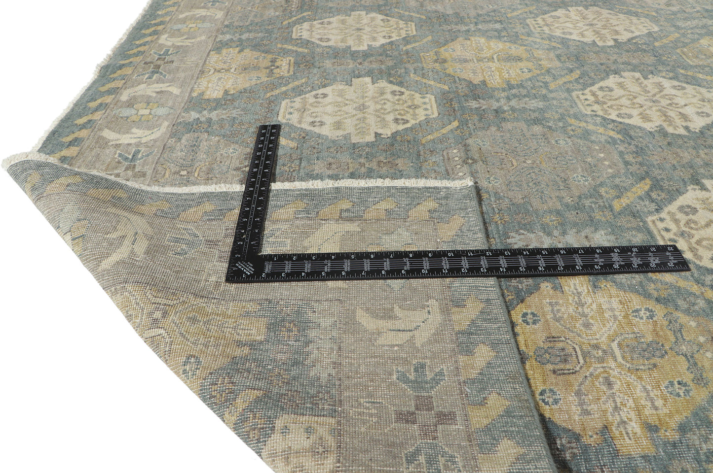 12 x 15 Vintage-Inspired Blue Oushak Rug 30622
