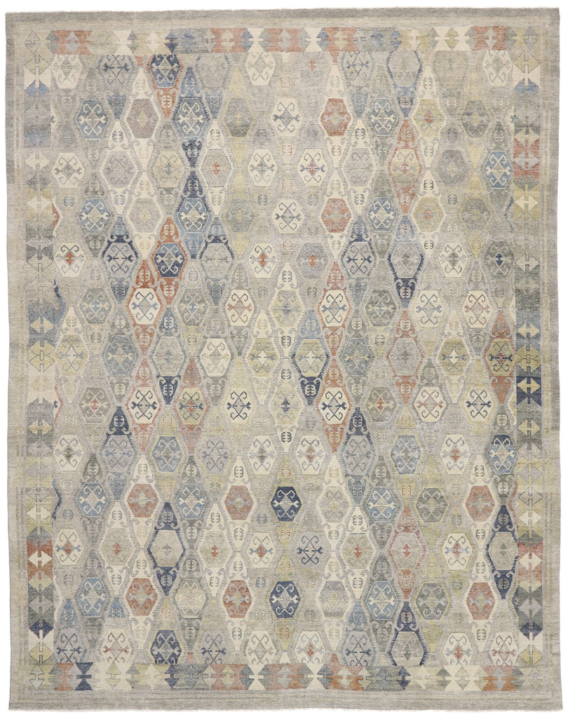 12 x 15 Vintage-Inspired Oushak Rug 30626