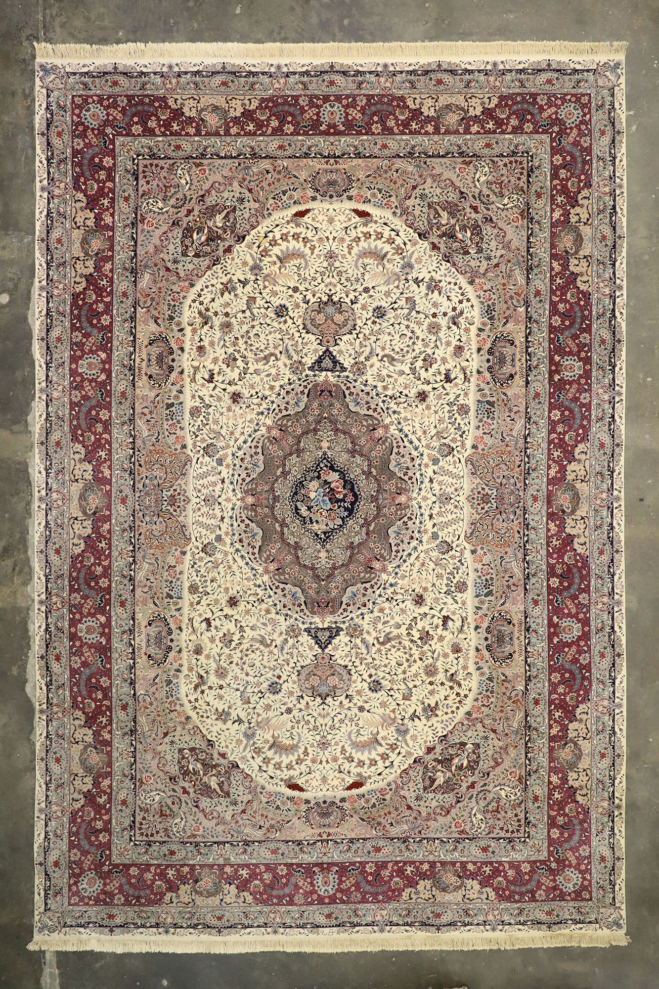 12 x 18 Antique Persian Tabriz Rug 77360