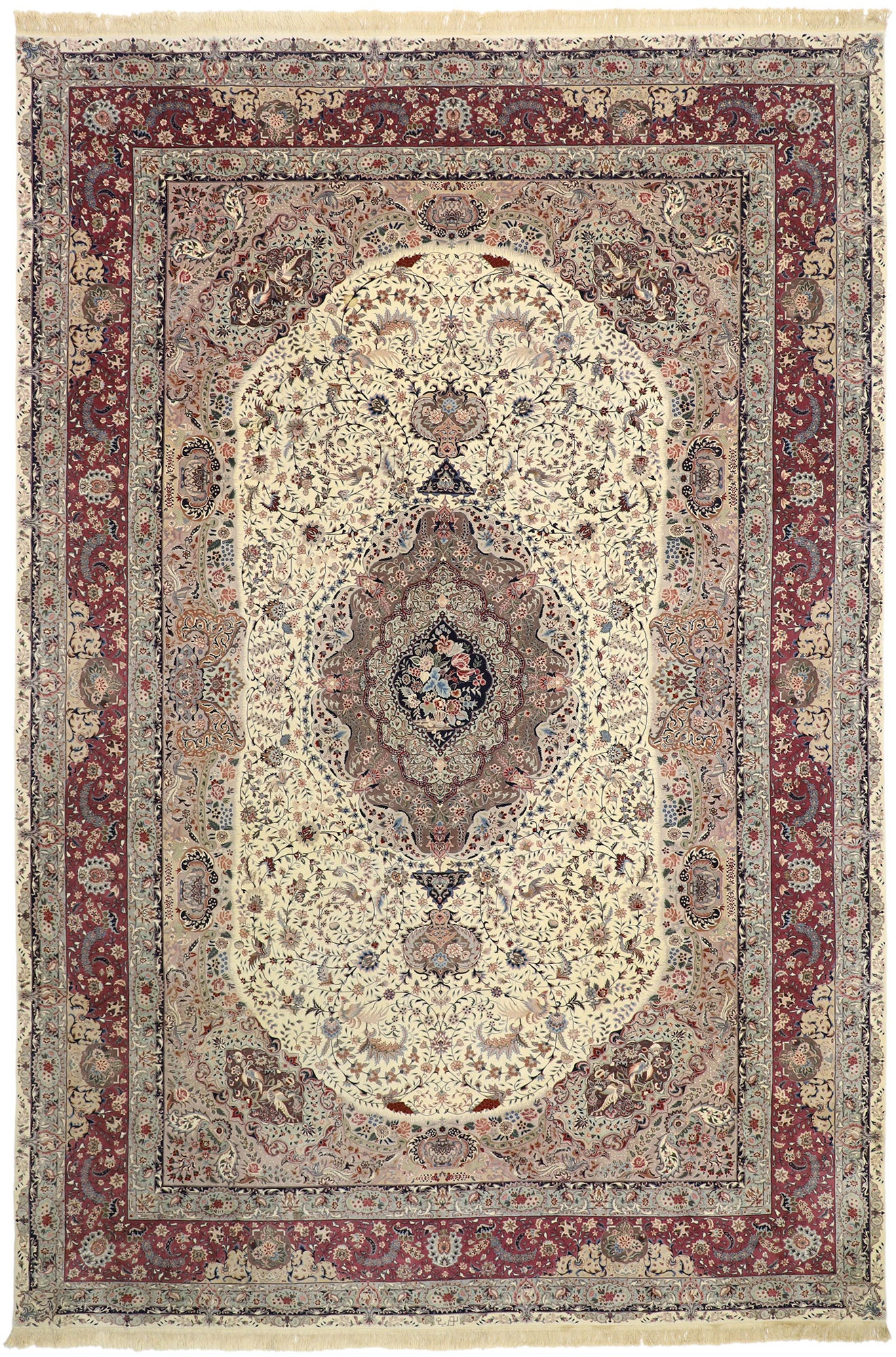 12 x 18 Antique Persian Tabriz Rug 77360