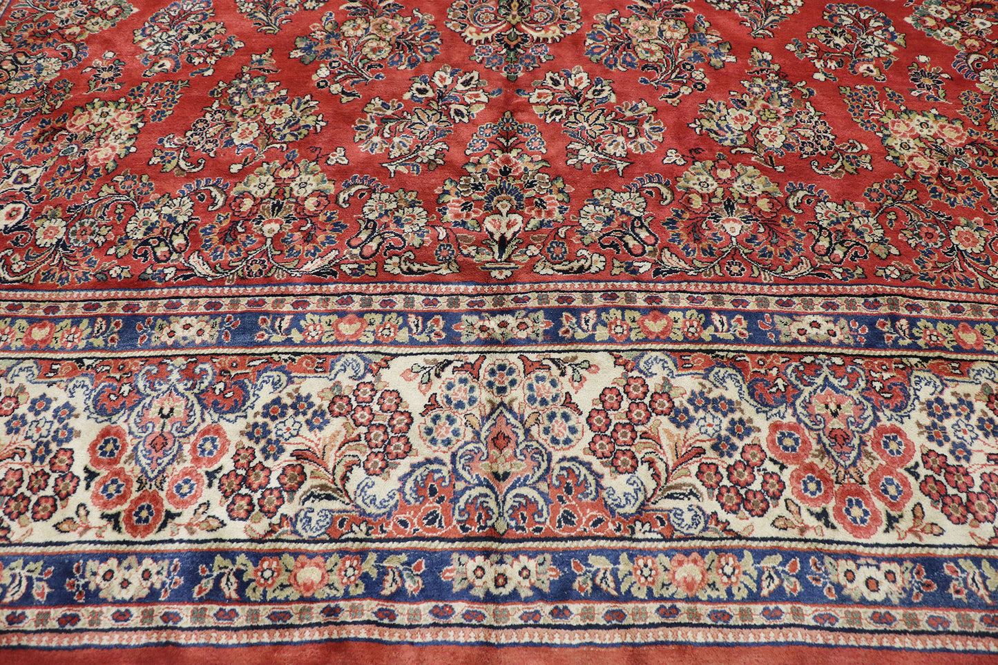 12 x 23 Antique Persian Sarouk Rug 74401