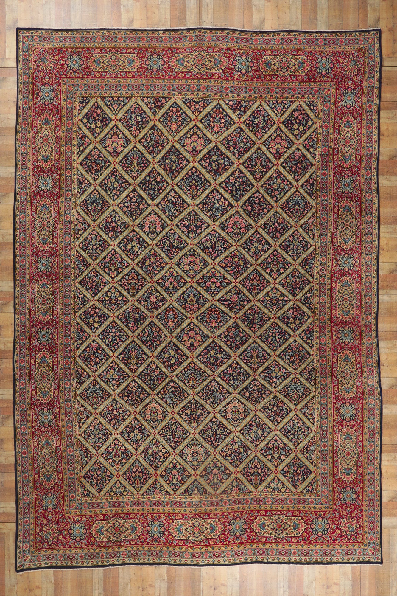 13 x 19 Antique Persian Kerman Rug 61200