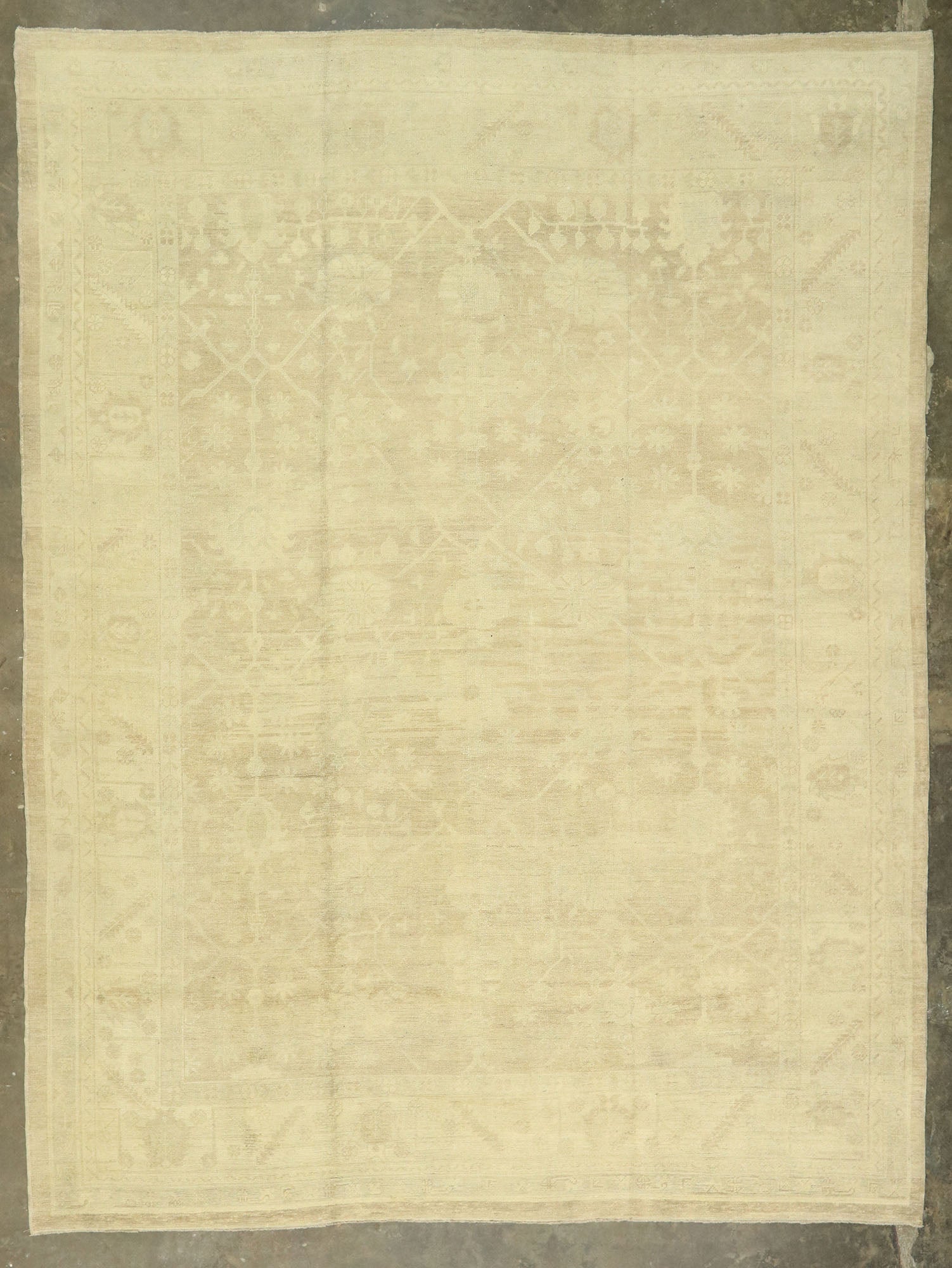 13 x 16 Neutral Turkish Oushak Rug 50867