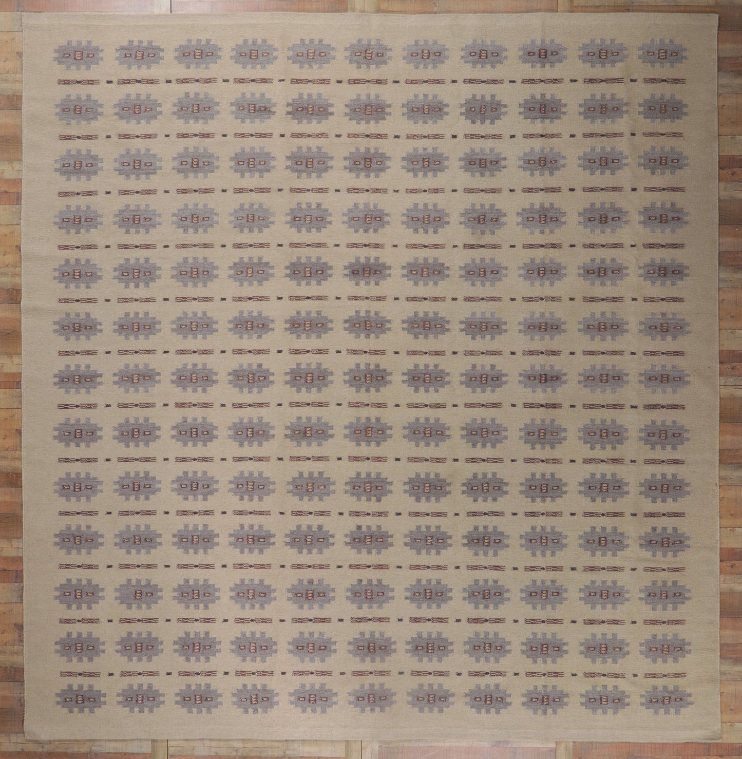 14 x 15 Scandinavian Modern Swedish Inspired Kilim Rug 30791