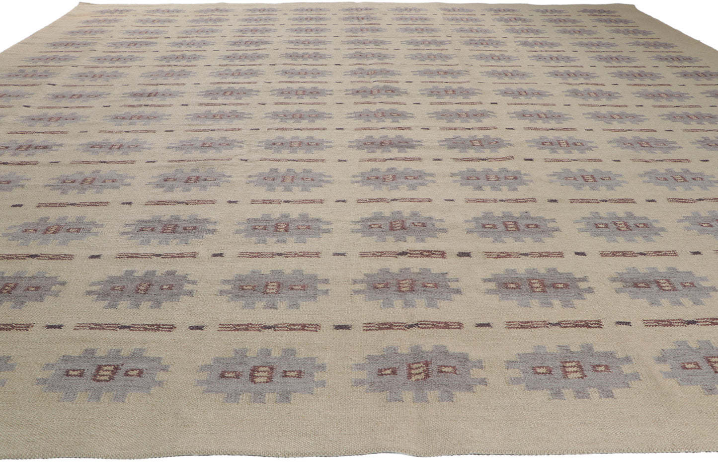 14 x 15 Scandinavian Modern Swedish Inspired Kilim Rug 30791