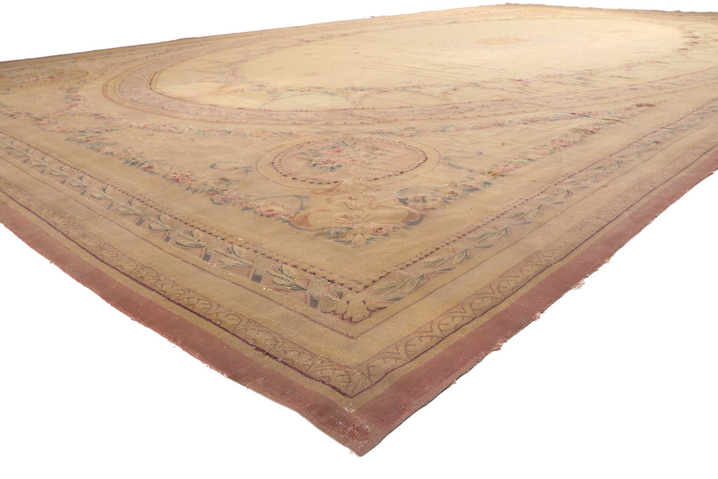 15 x 25 Antique French Aubusson Rug 74394