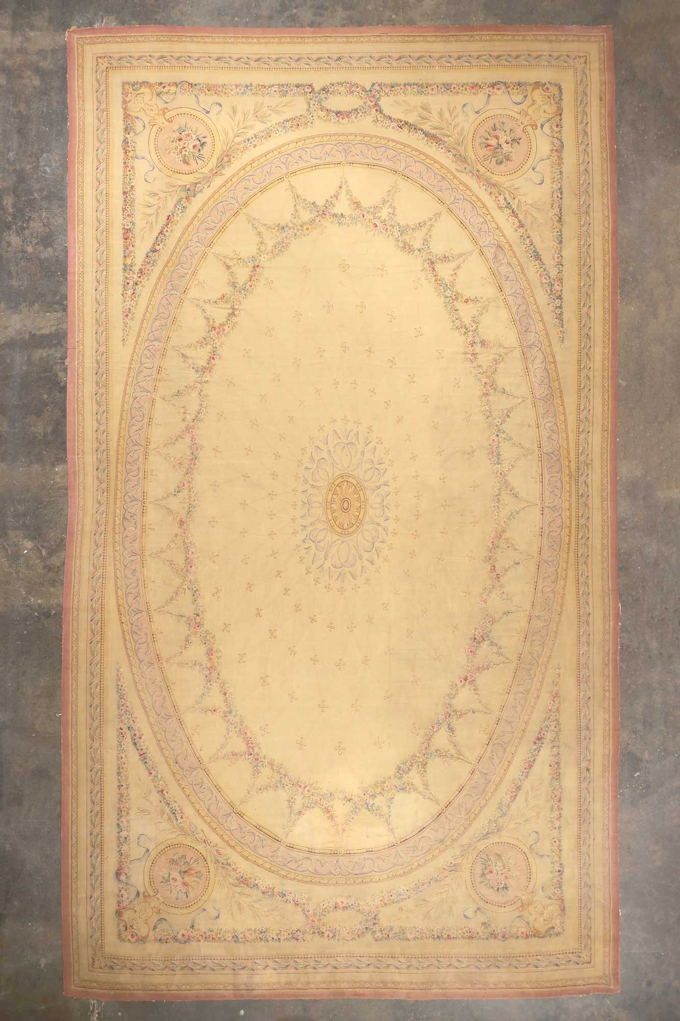 15 x 25 Antique French Aubusson Rug 74394