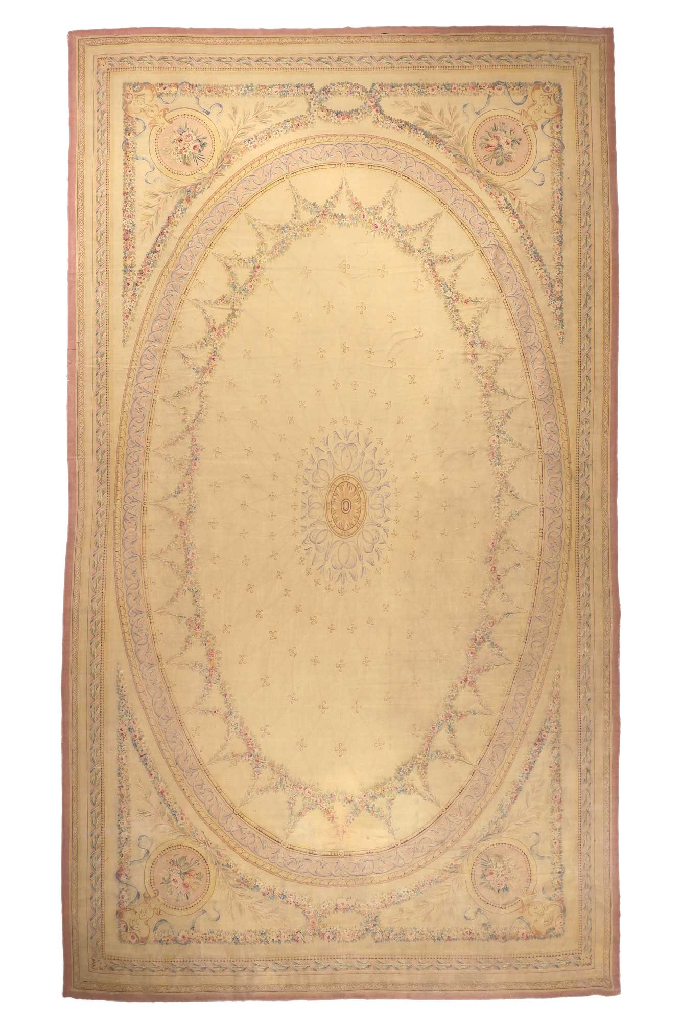 15 x 25 Antique French Aubusson Rug 74394