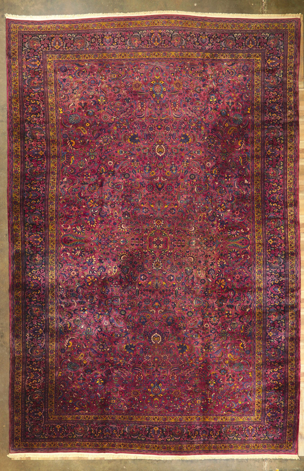 15 x 24 Antique Persian Mashhad Rug 78355