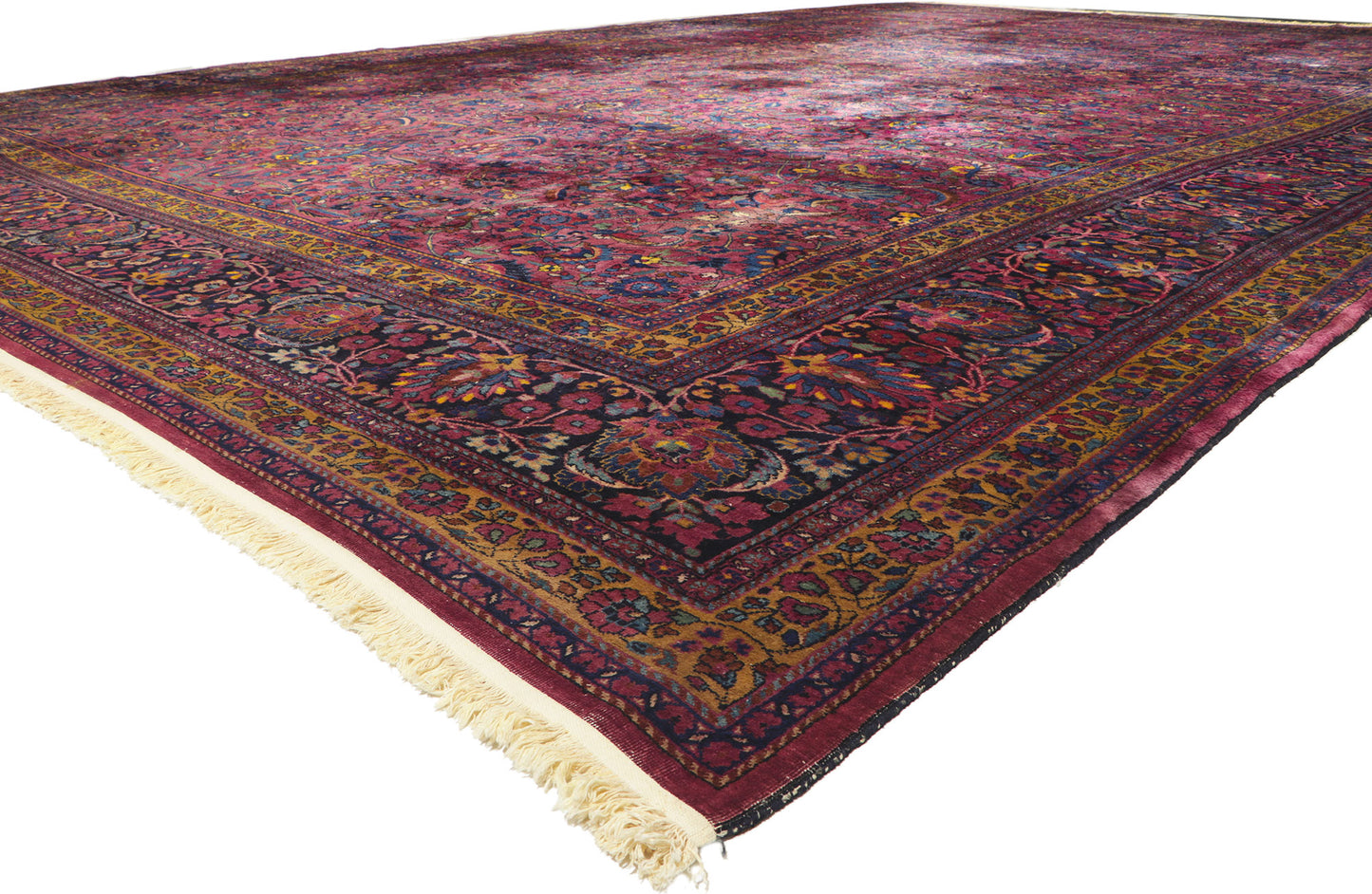 15 x 24 Antique Persian Mashhad Rug 78355