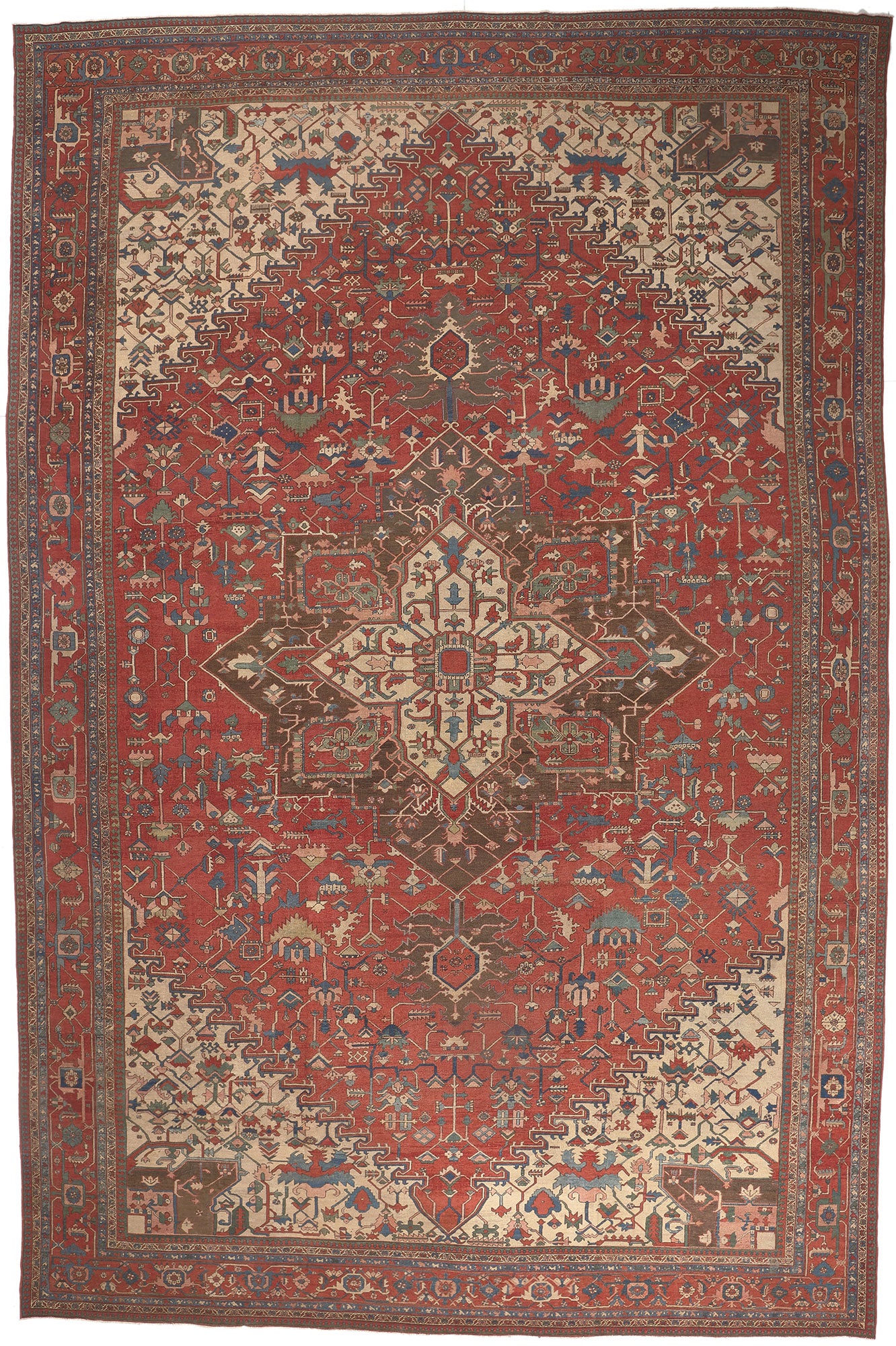 16 x 24 Antique Persian Serapi Rug 77525