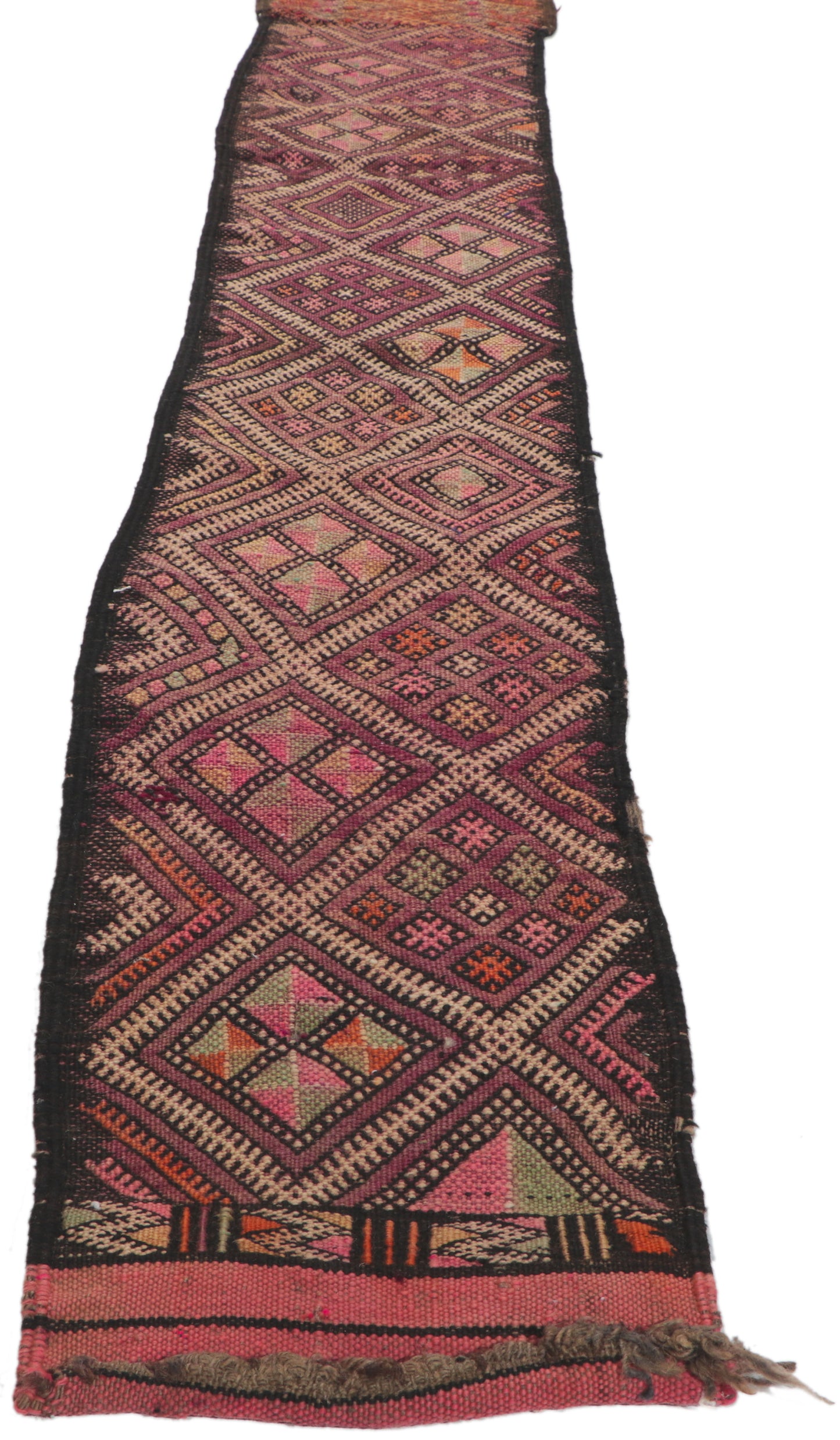 1 x 16 Vintage Zemmour Moroccan Kilim Runner 21714